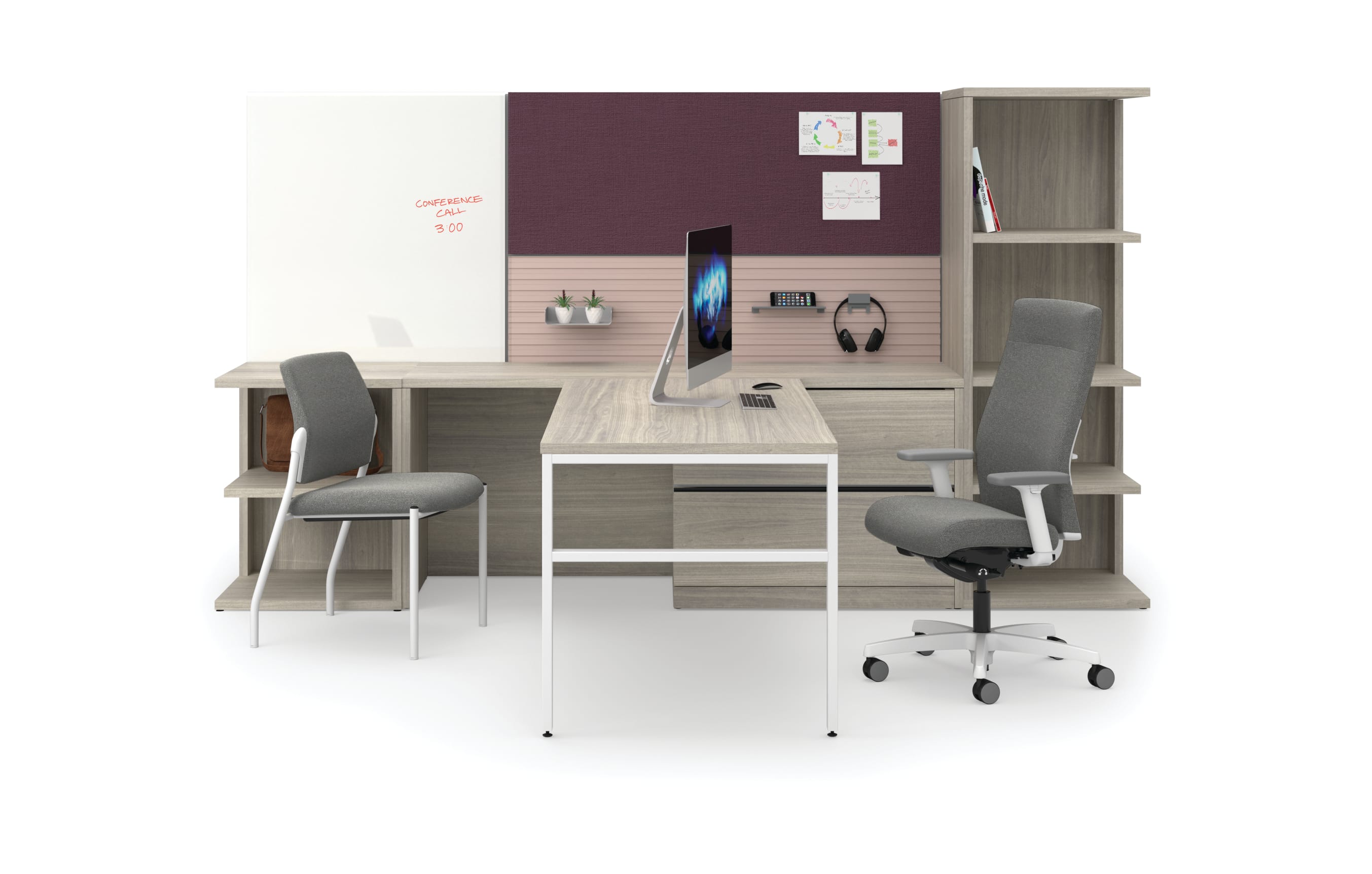 10500 Series Desk with Workwall tiles and Ignition seating