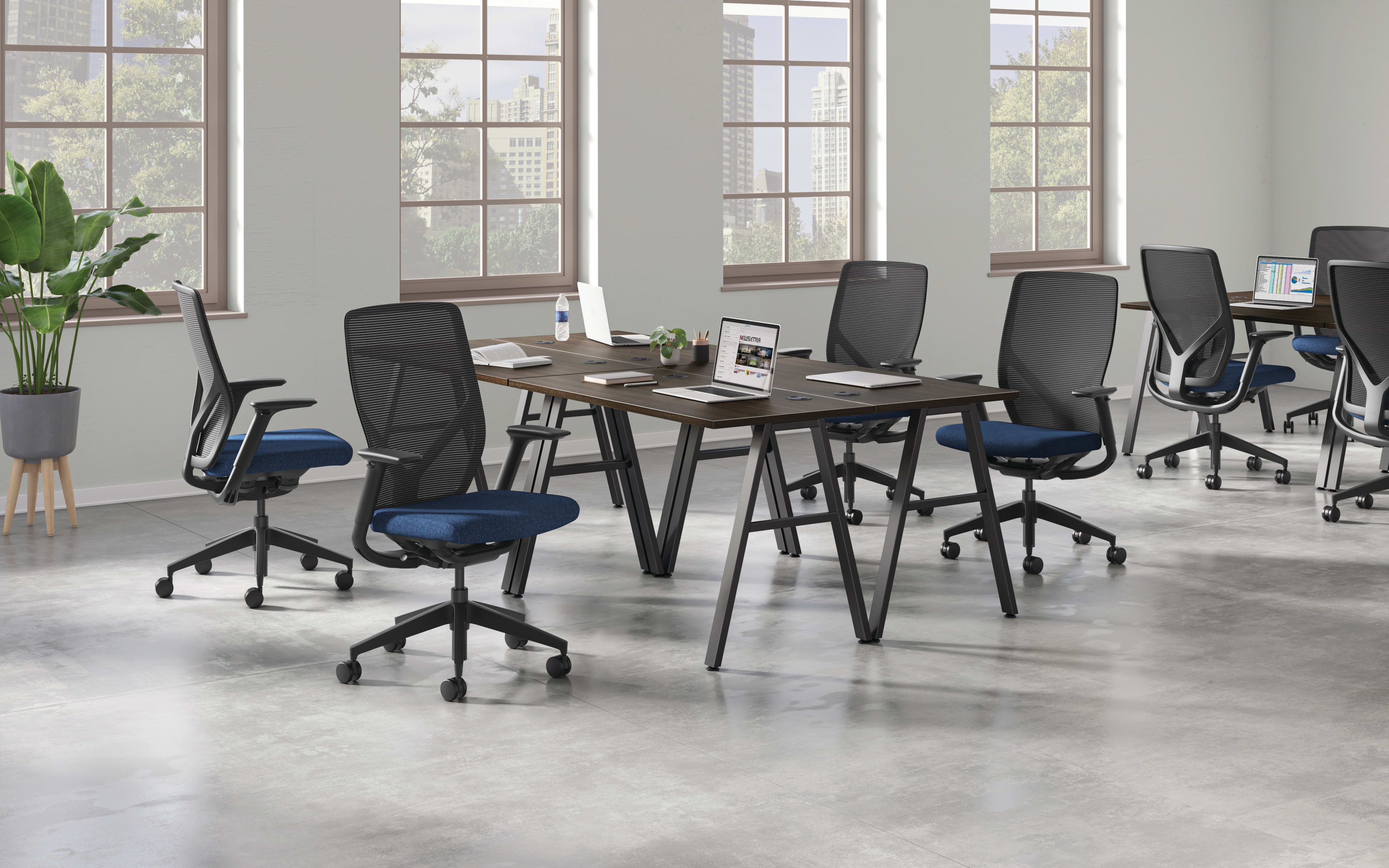 Mod Worksurface and A-leg with Flexion task chair