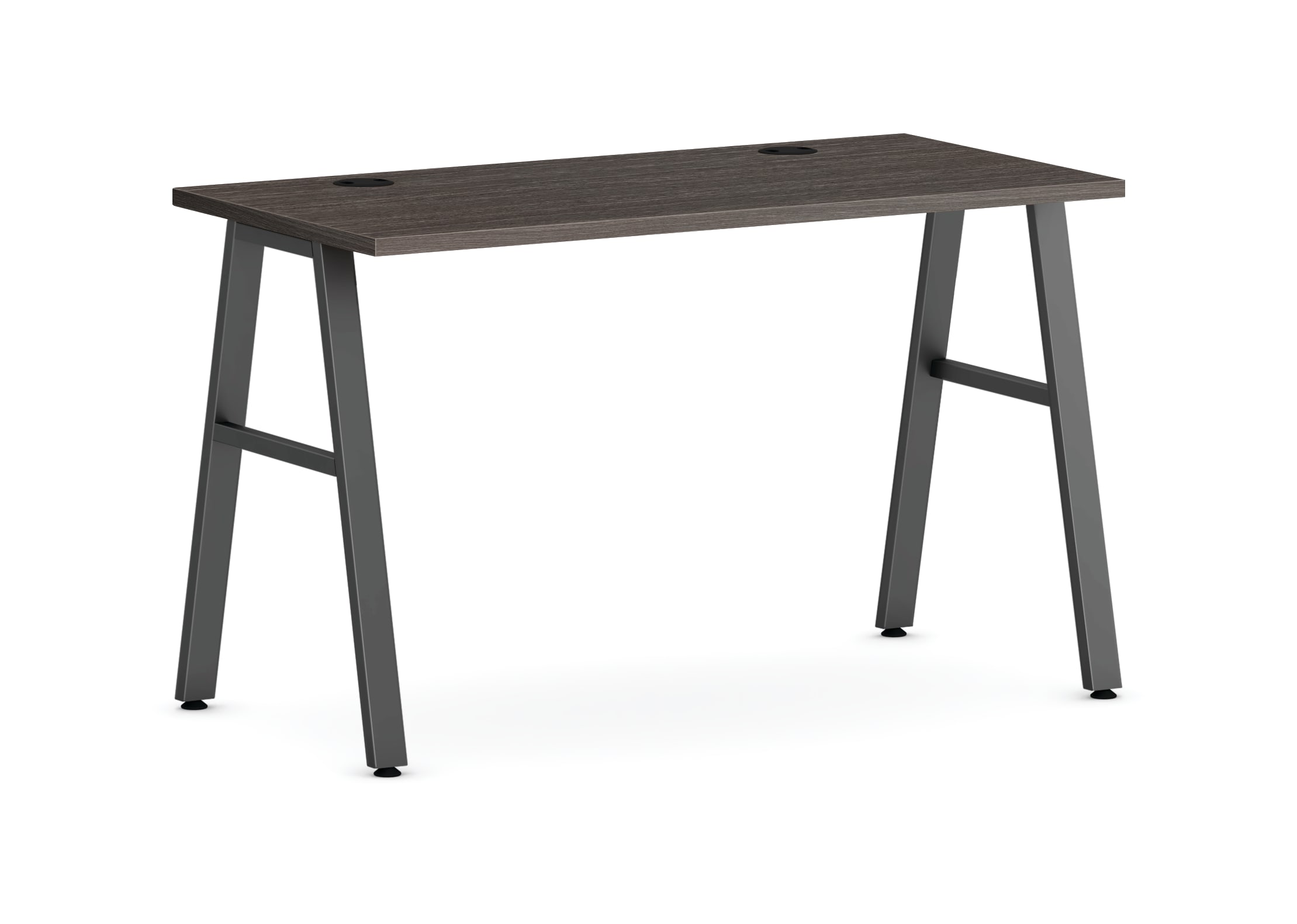 Mod Table Desk in Slate Teak with Black Legs