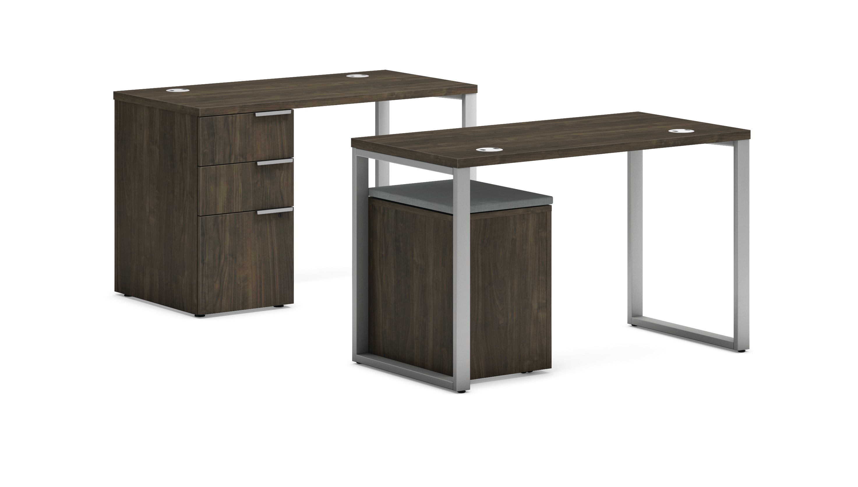 Voi desk in Florence Walnut laminate