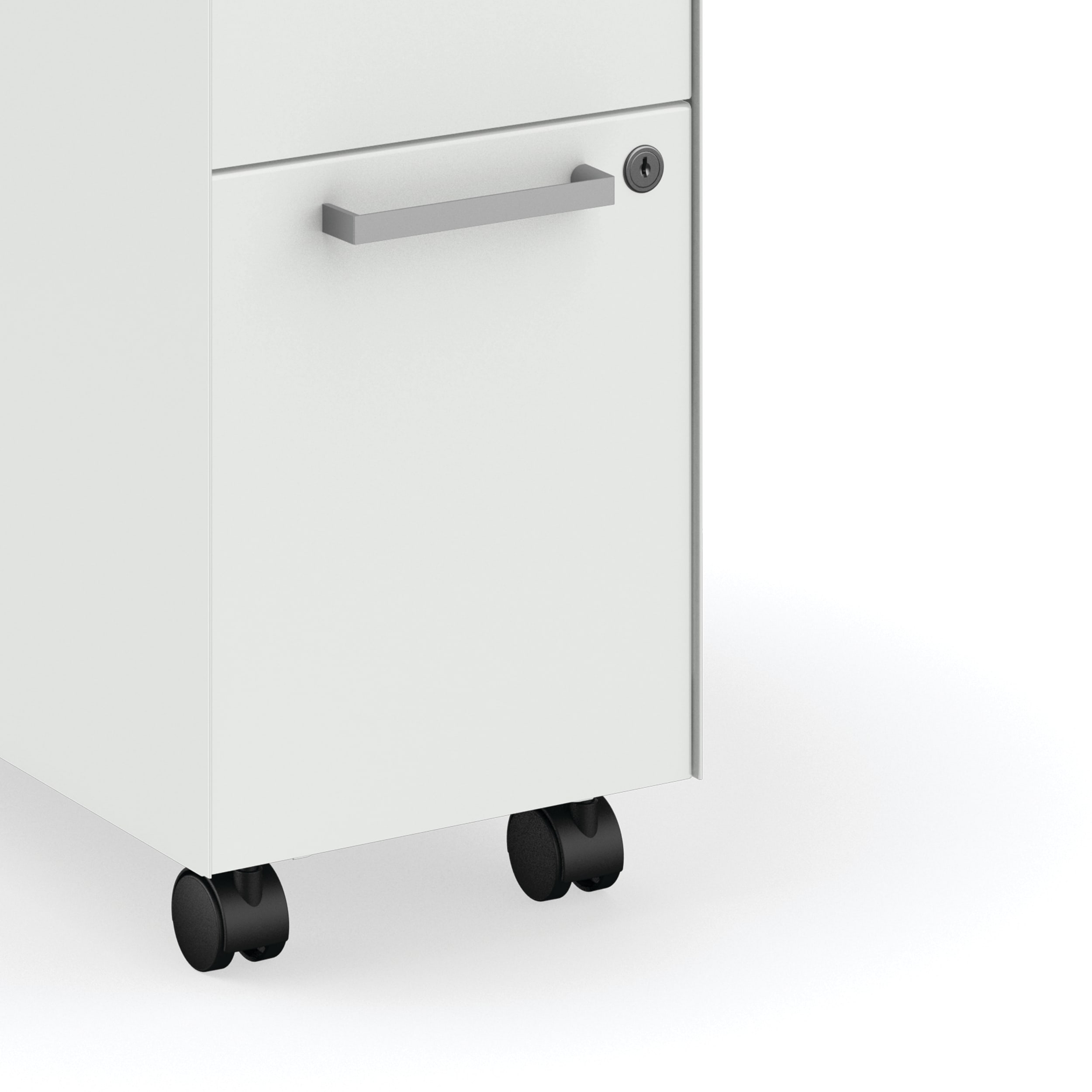 Fuse slim mobile pedestal in Designer White