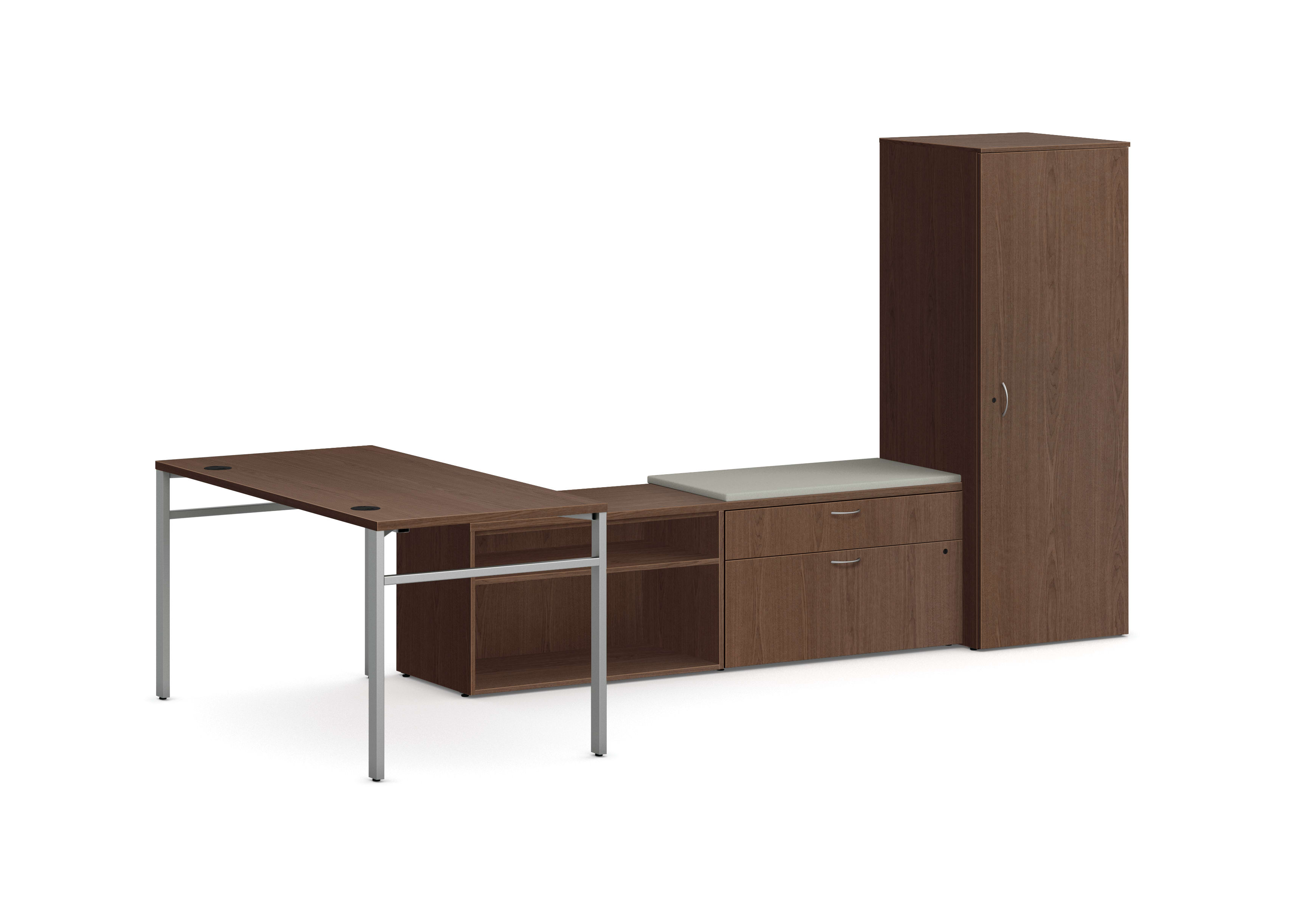 Mod l-station desk with storage