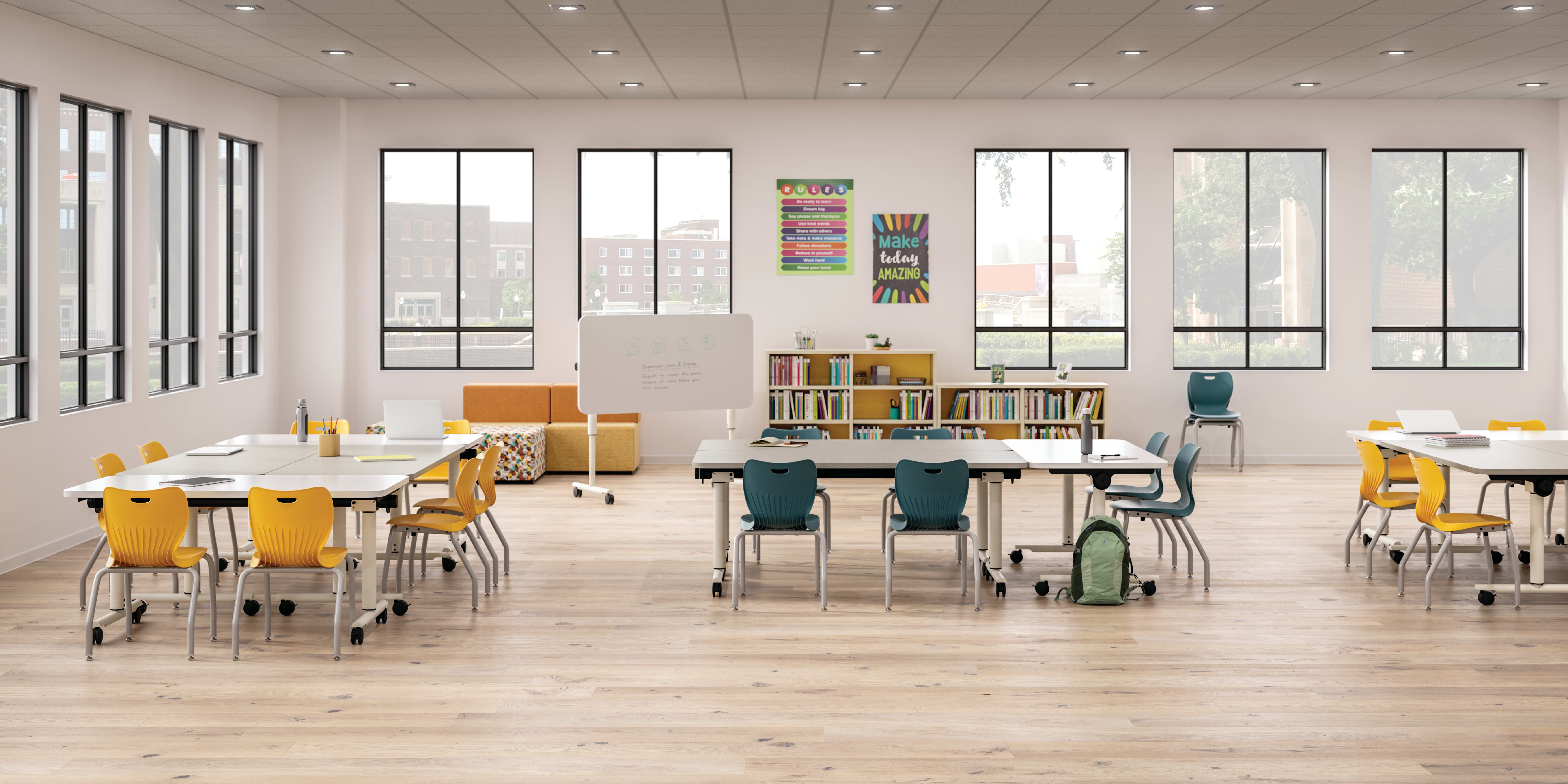 Elementary classroom featuring Field Trip tables and SmartLink seating.