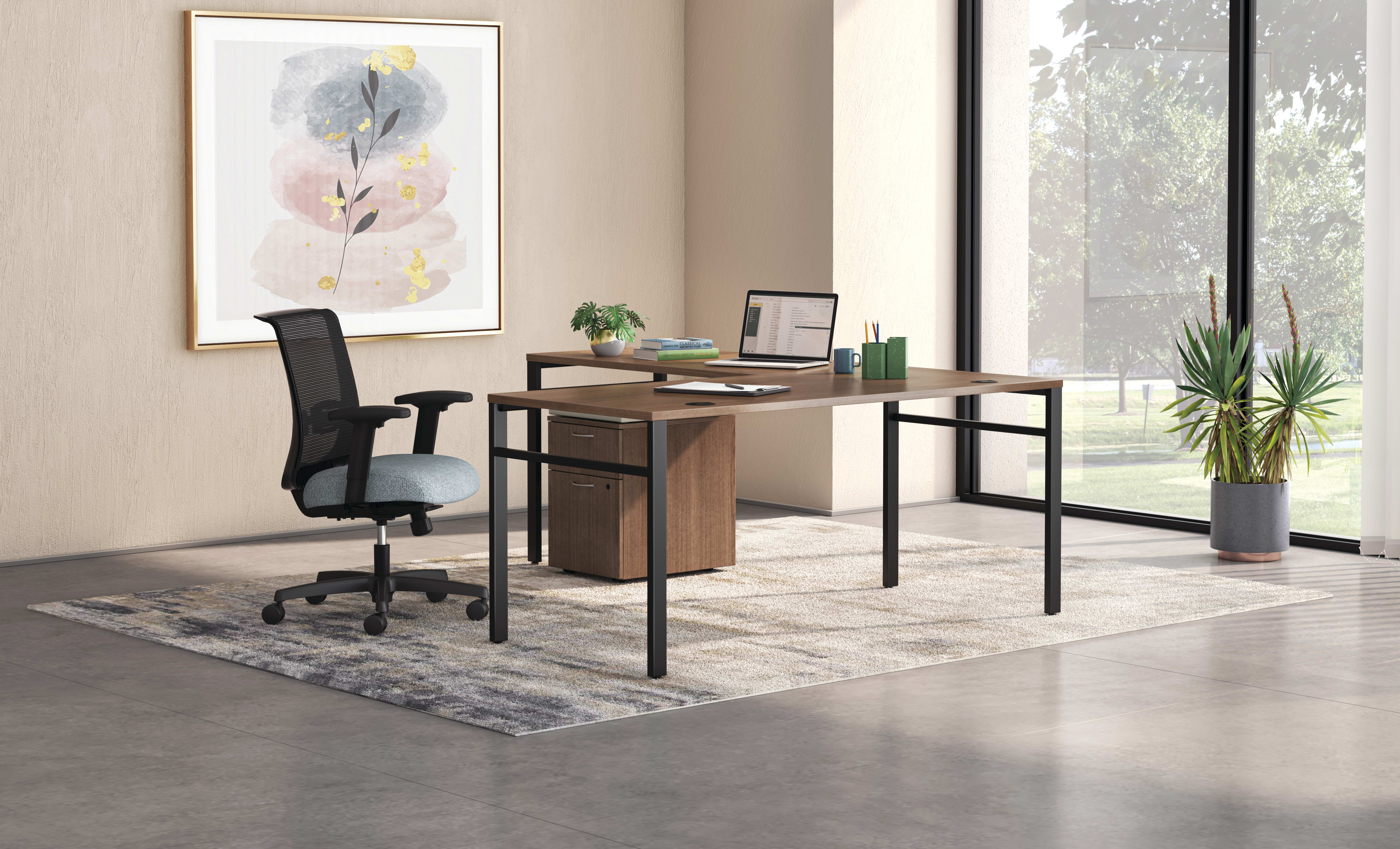 Mod desk and table with Convergence seating.