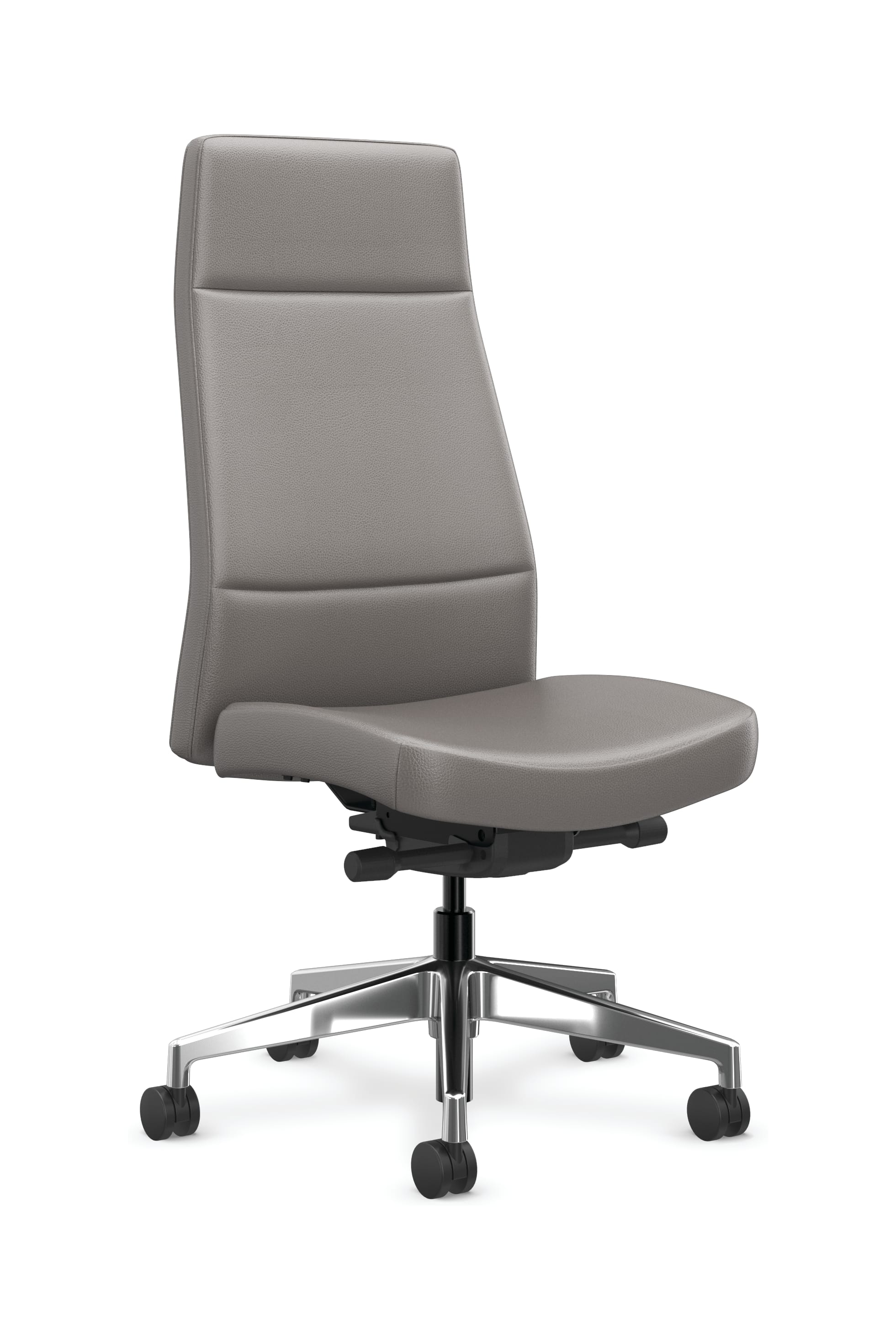 Cofi executive high-back chair with solid stitch shown in leather