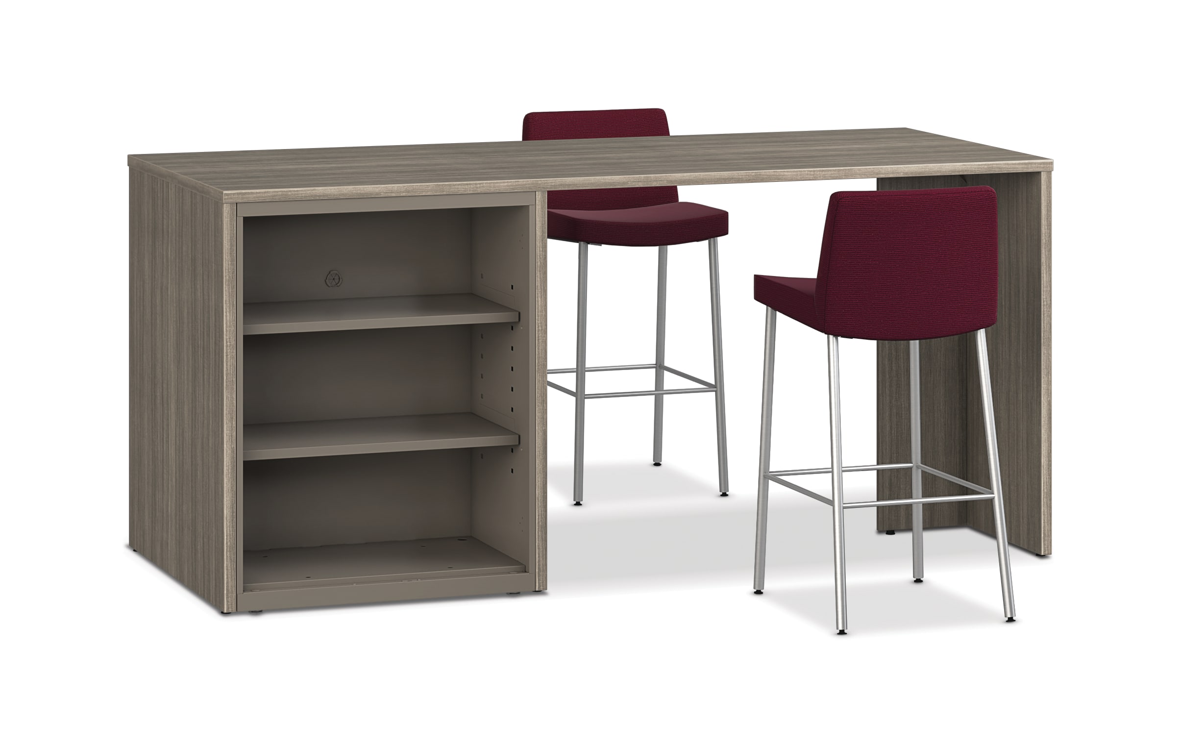 Flock Stools with Storage Islands and Flagship Lateral