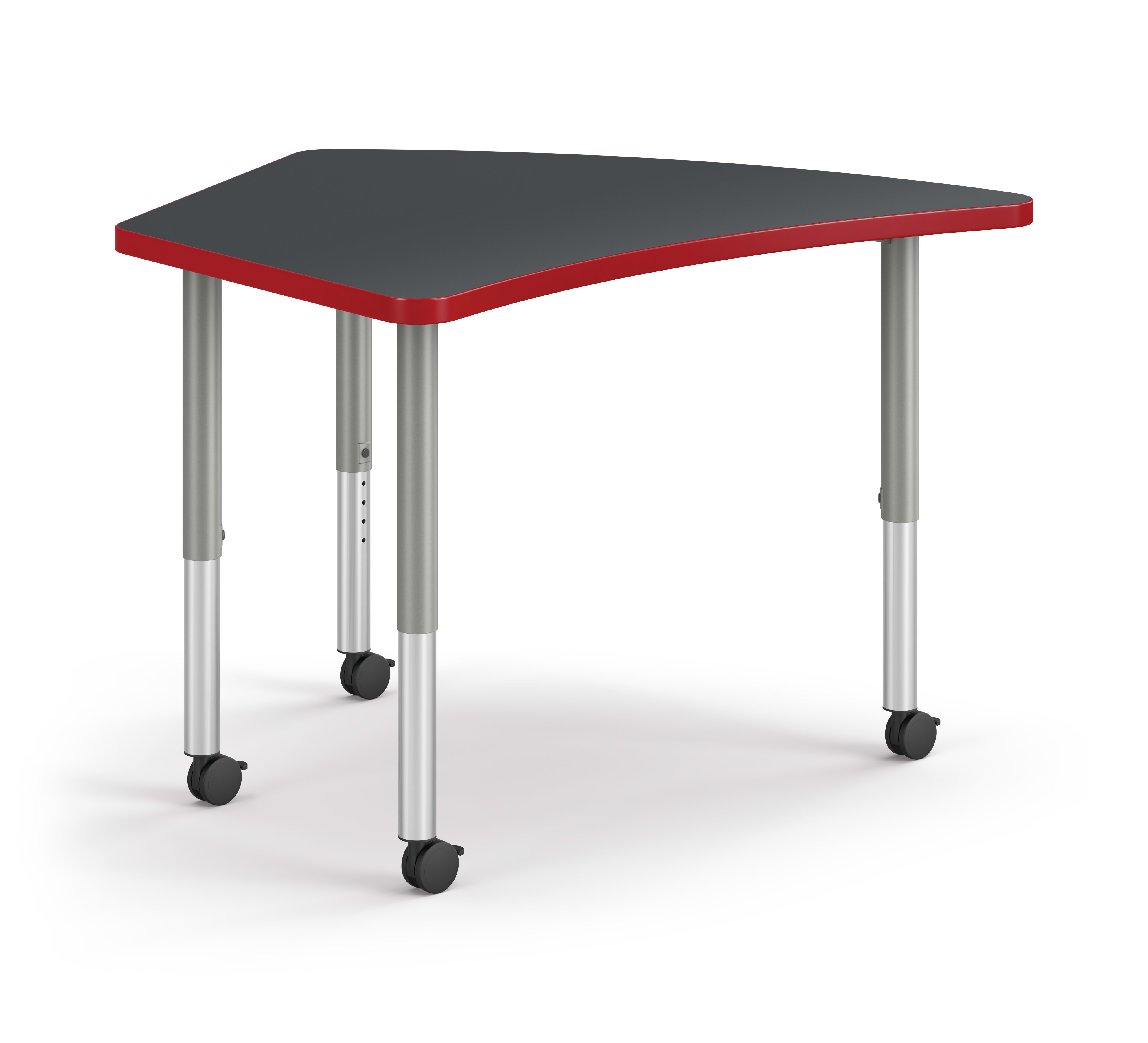 Right 3/4 View of Charcoal Kite Build Table with Red Edge Band