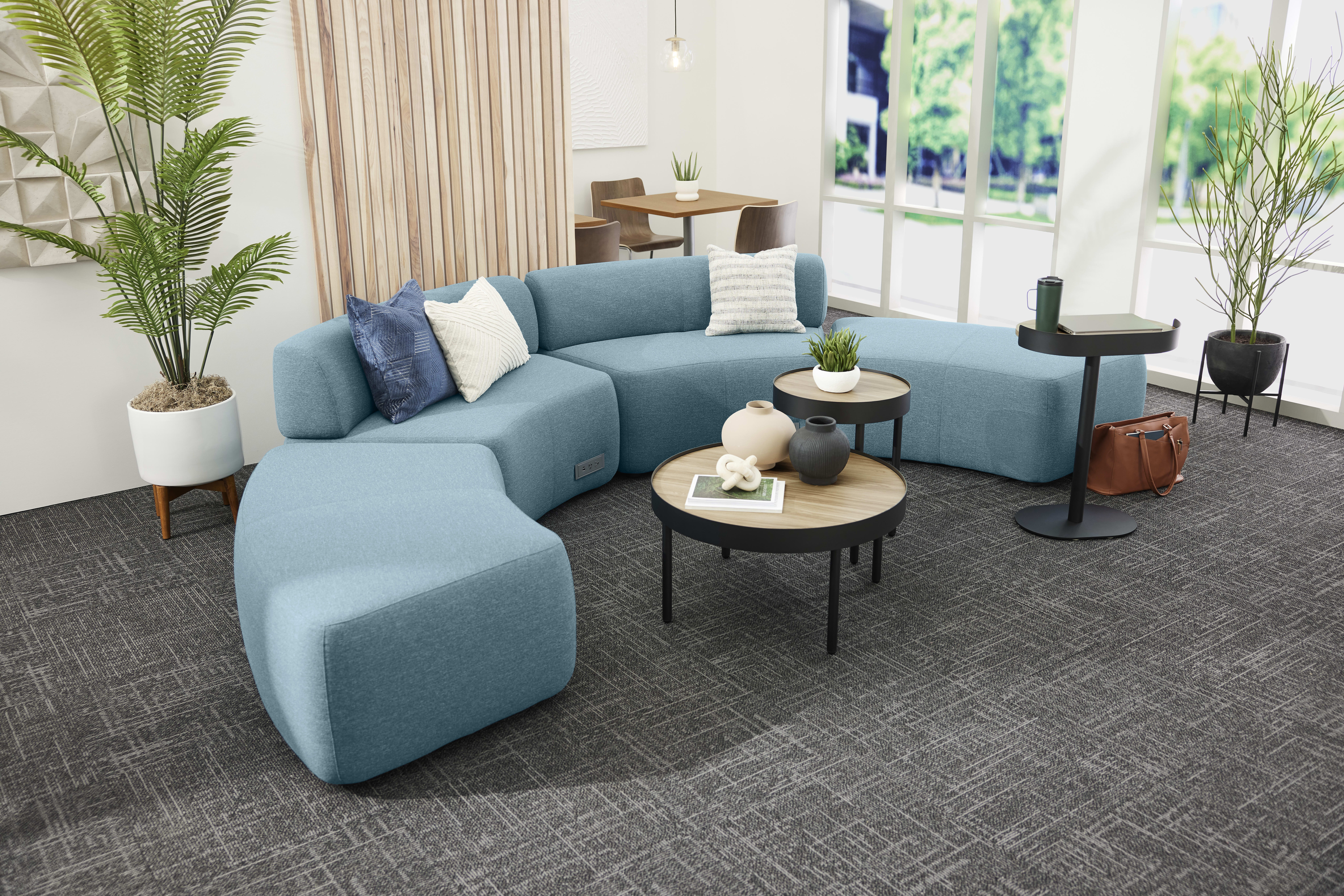 SoCo Modular Lounge with Sculpt Occasional Tables.