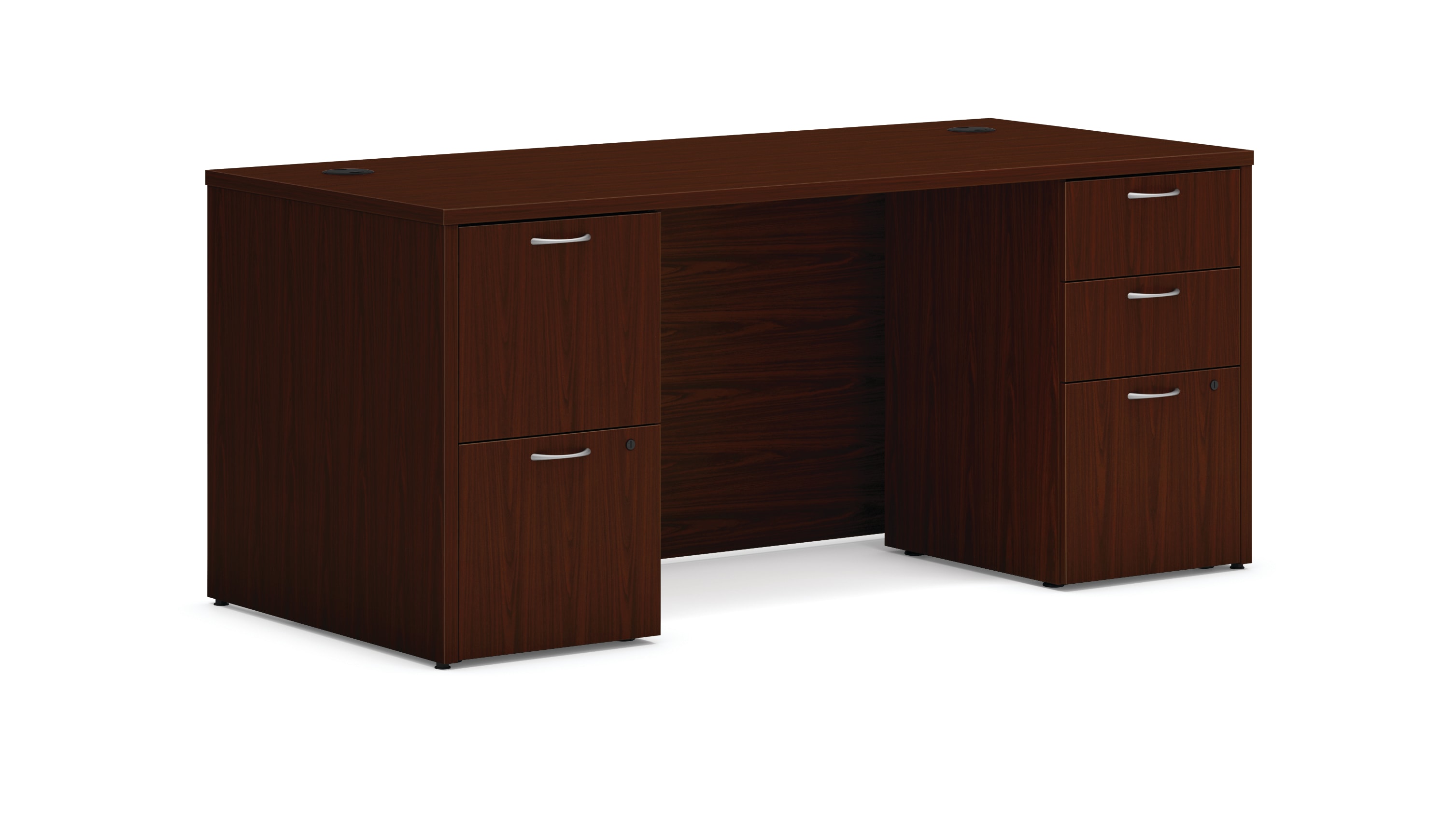 Mod double pedestal desk in Traditional Mahogany