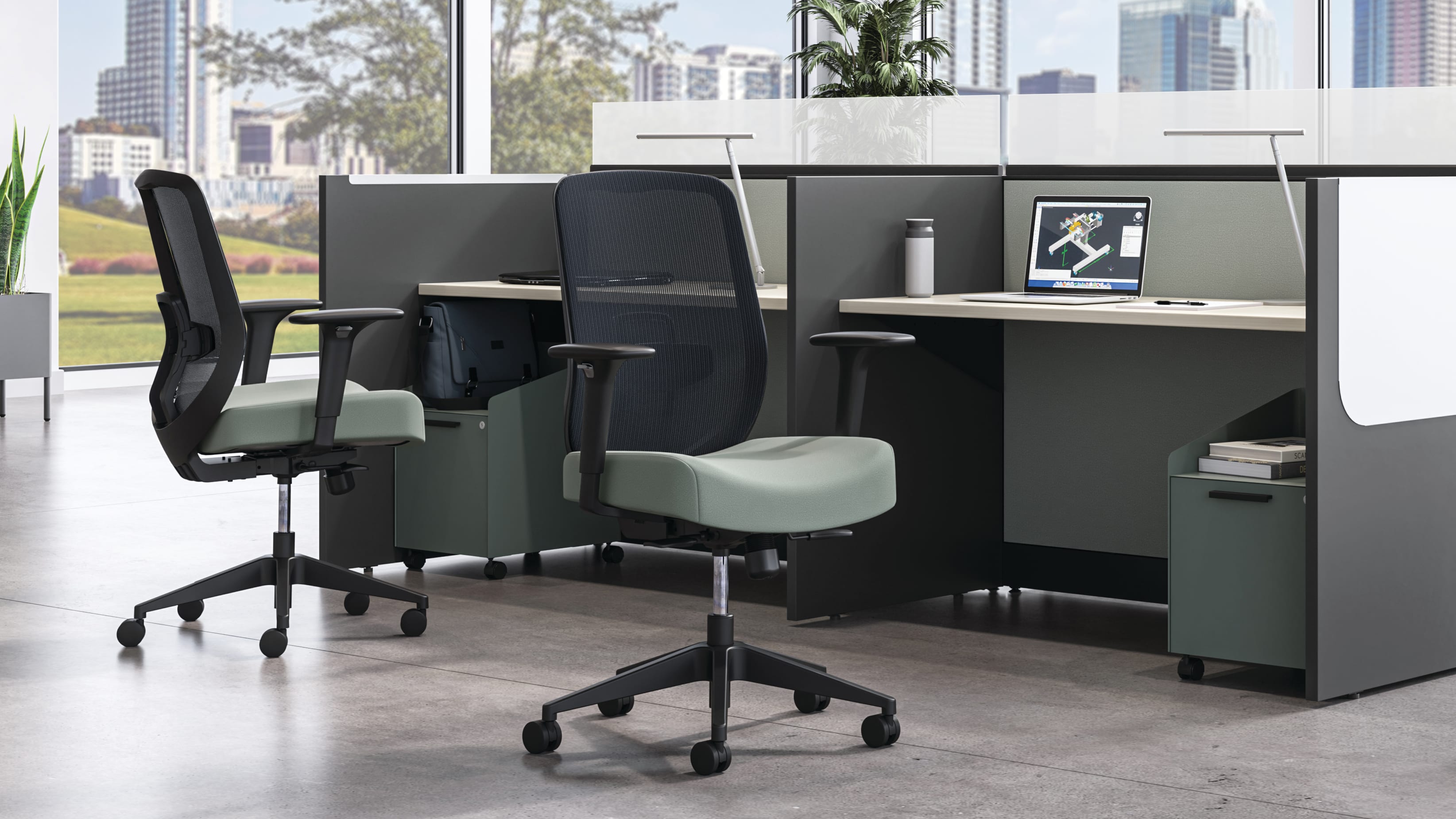Altern mesh back shown with Accelerate panels and Gallery Panels.