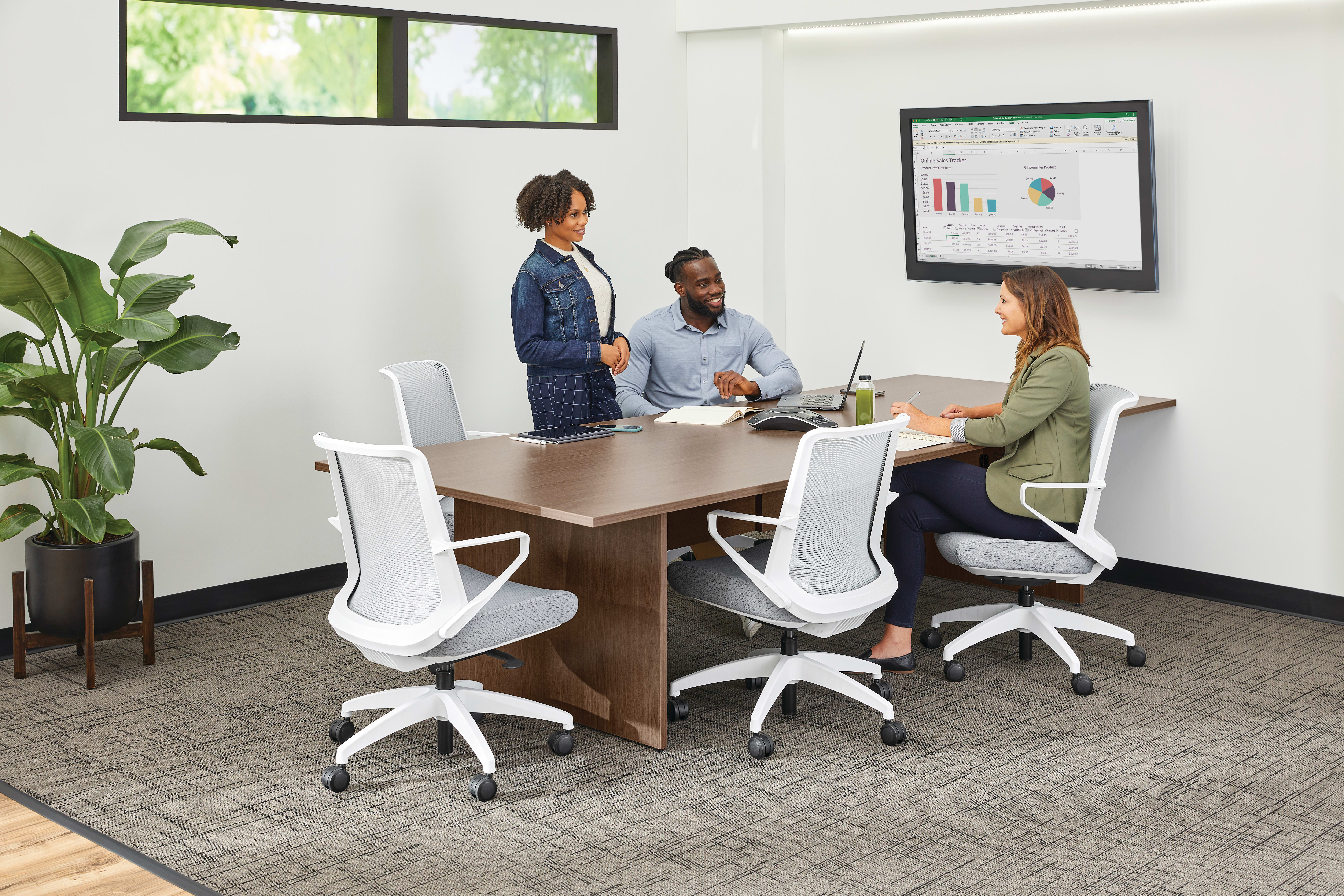 Mod Conference table with Cliq task chairs