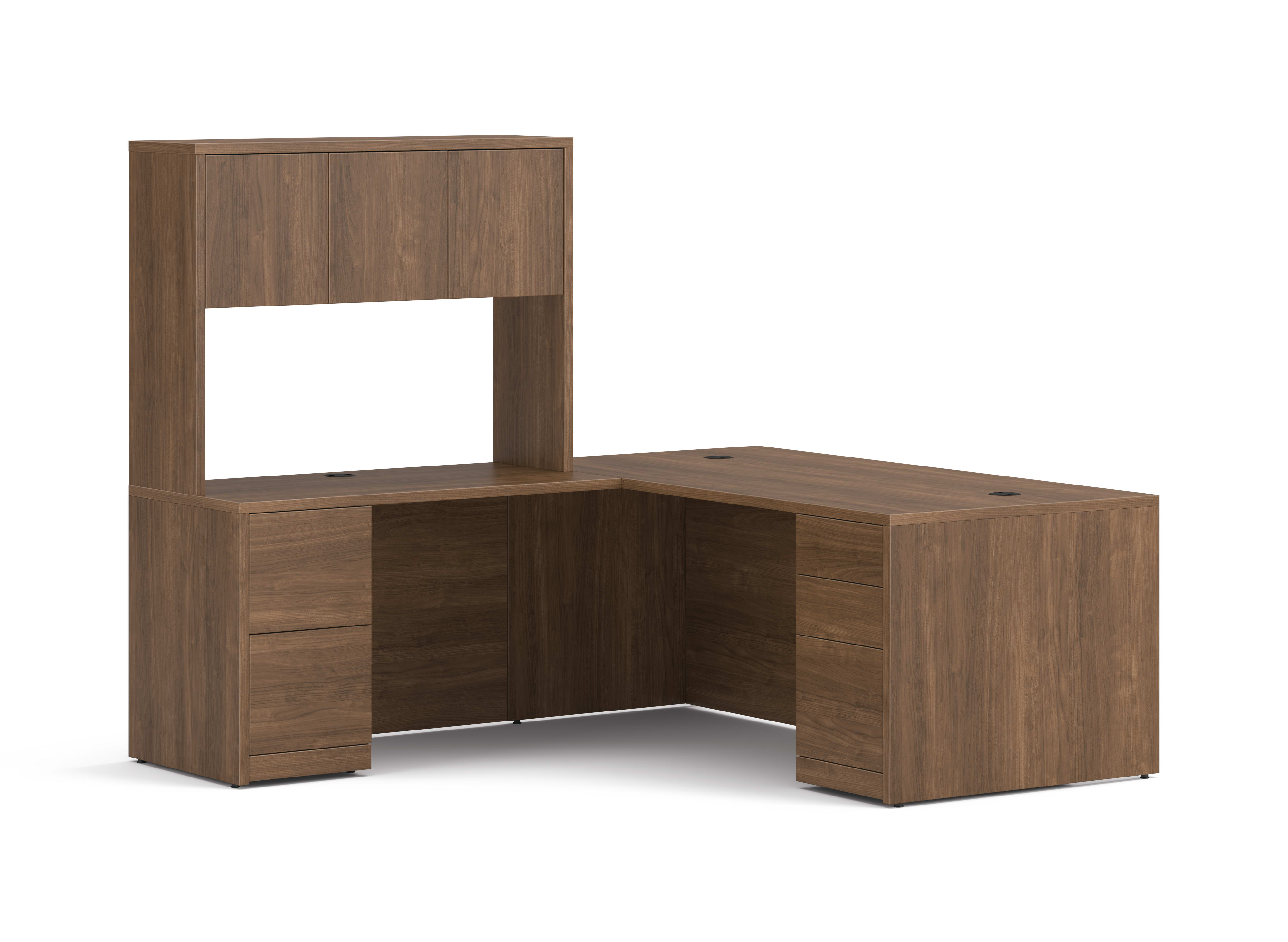 10500 Series L-Desk with Stack-on Storage in  Pinnacle Laminate.
