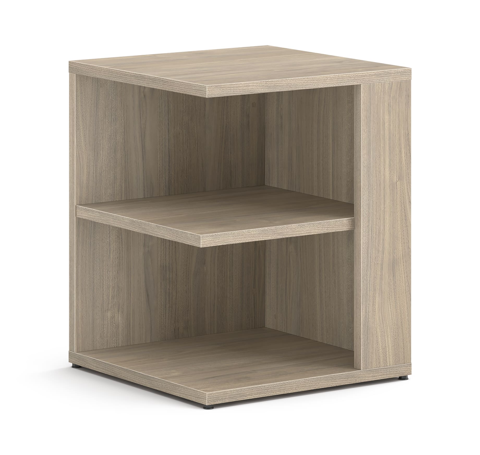 10500 Series square end cap bookshelf with two shelves