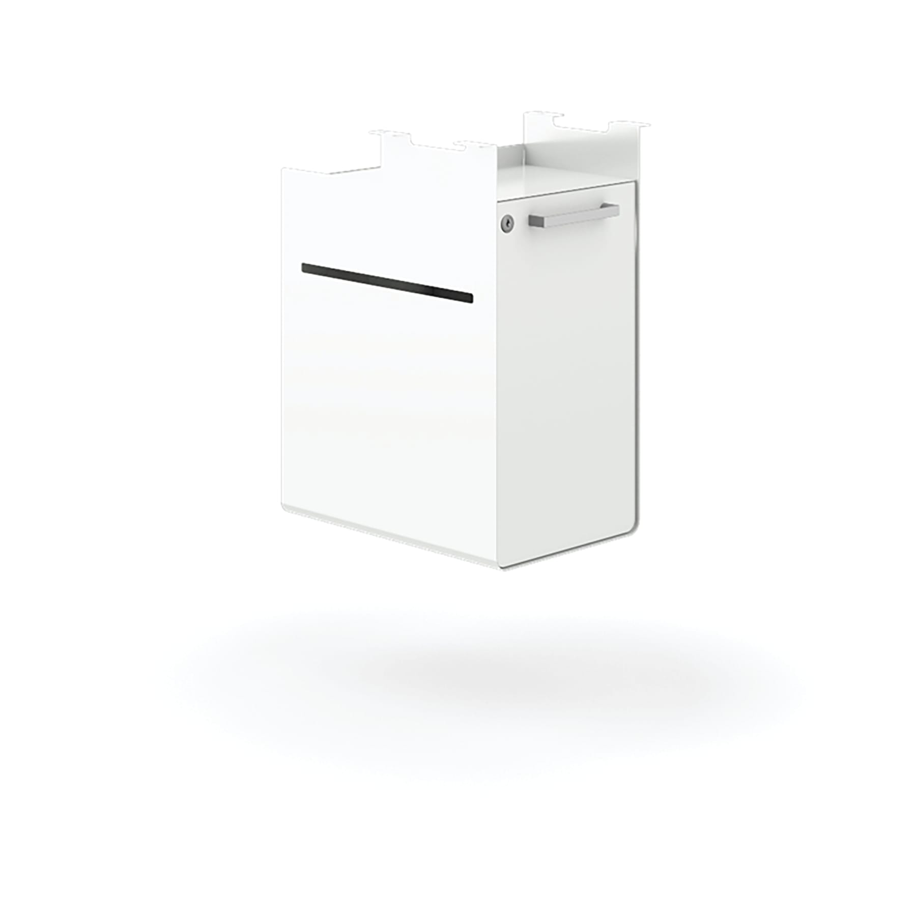 Fuse undermount storage cubby with locking door