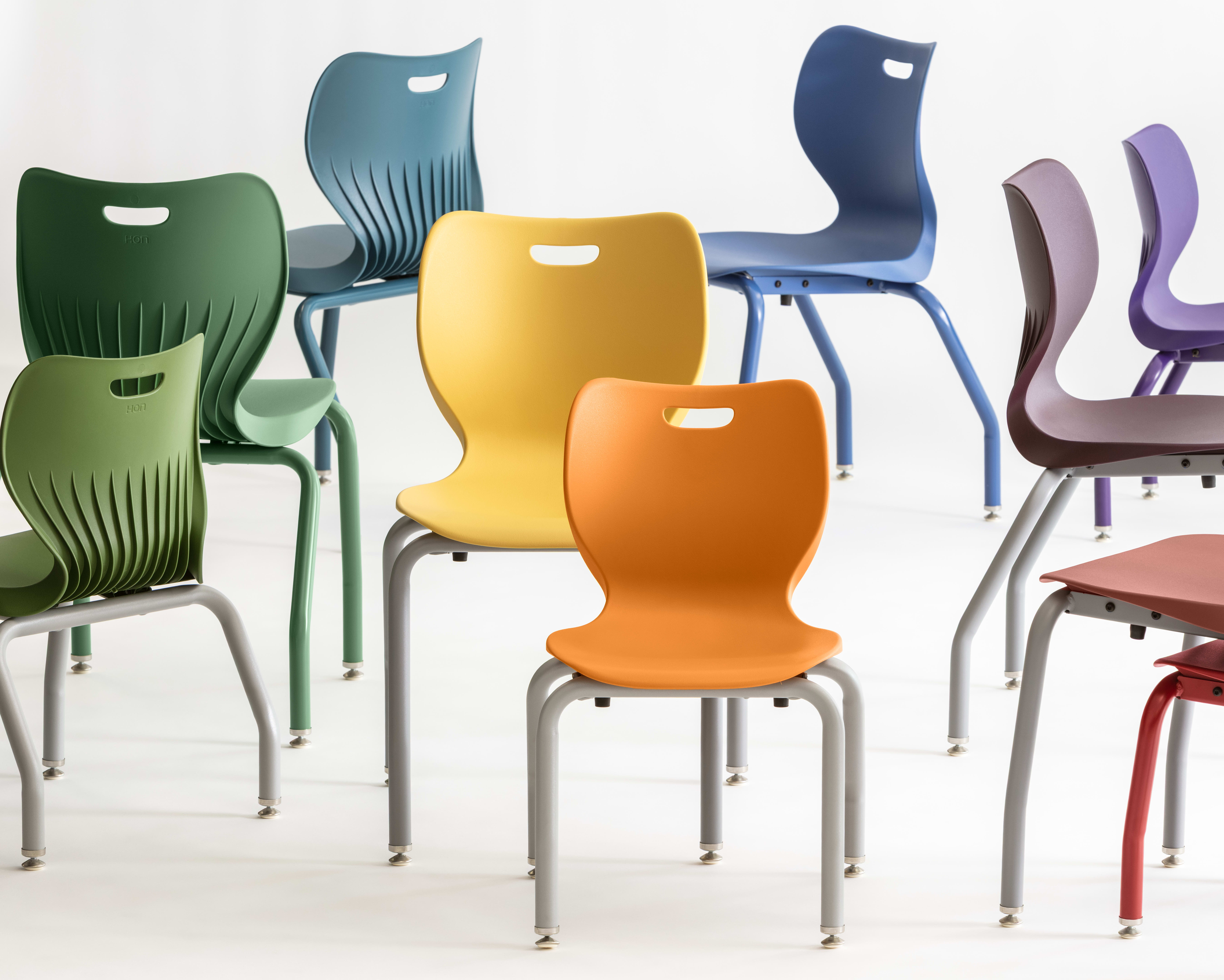 Family image of Smartlink chairs in various polyshell colors.