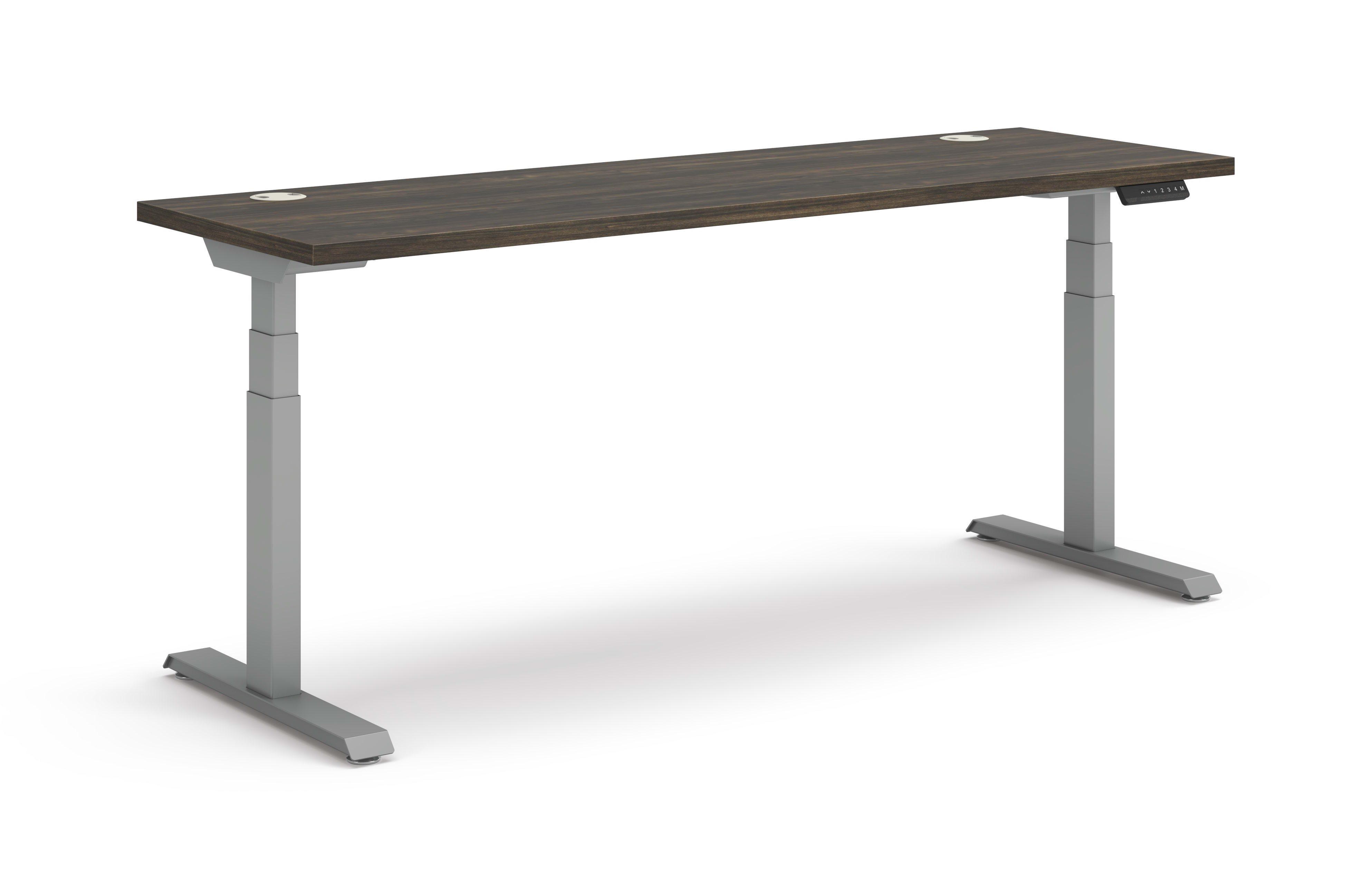 Coordinate Height Adjustable Table in Florence Walnut Top and Sliver Base