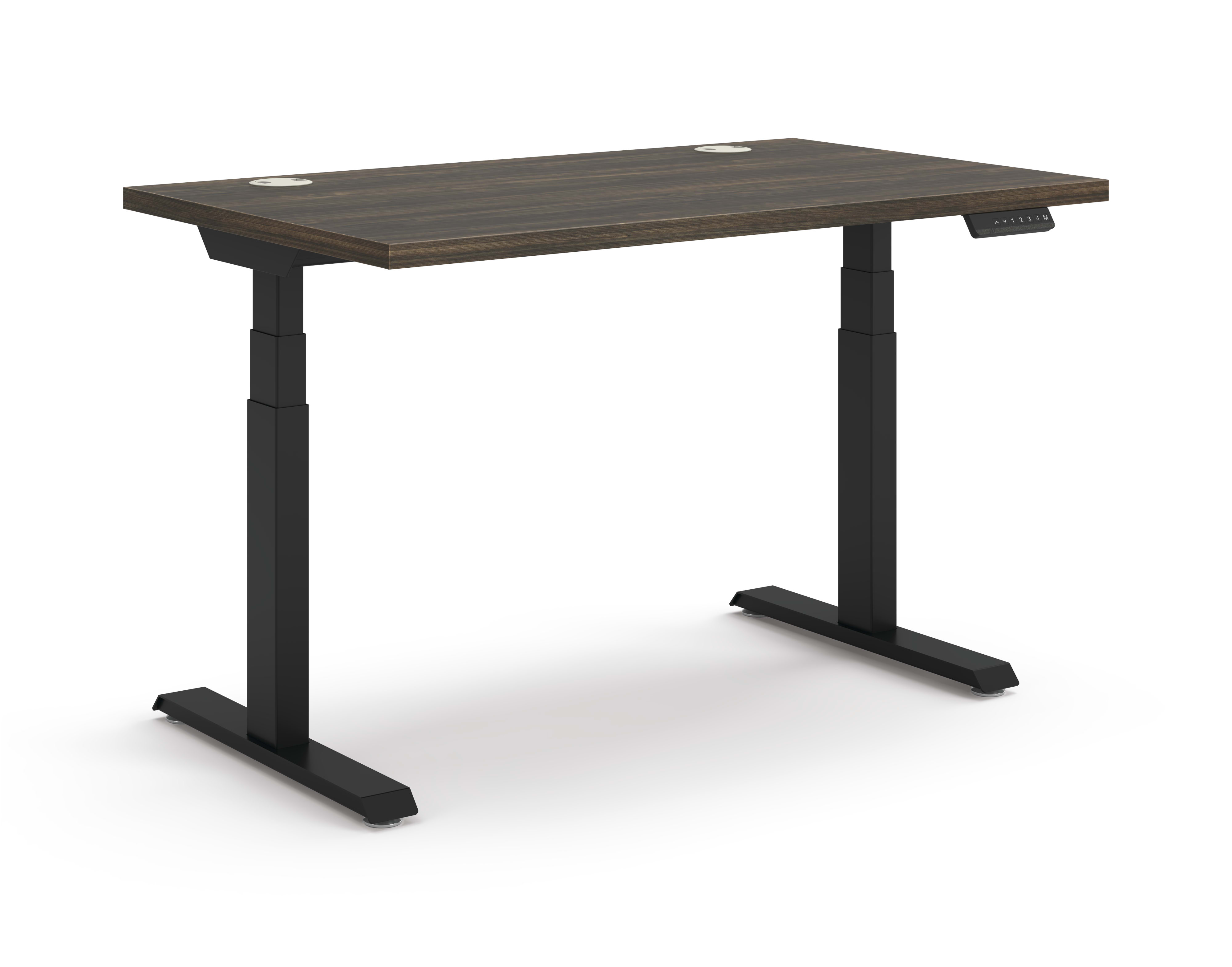 Coordinate Height Adjustable Table in Florence Walnut Top and Black Base