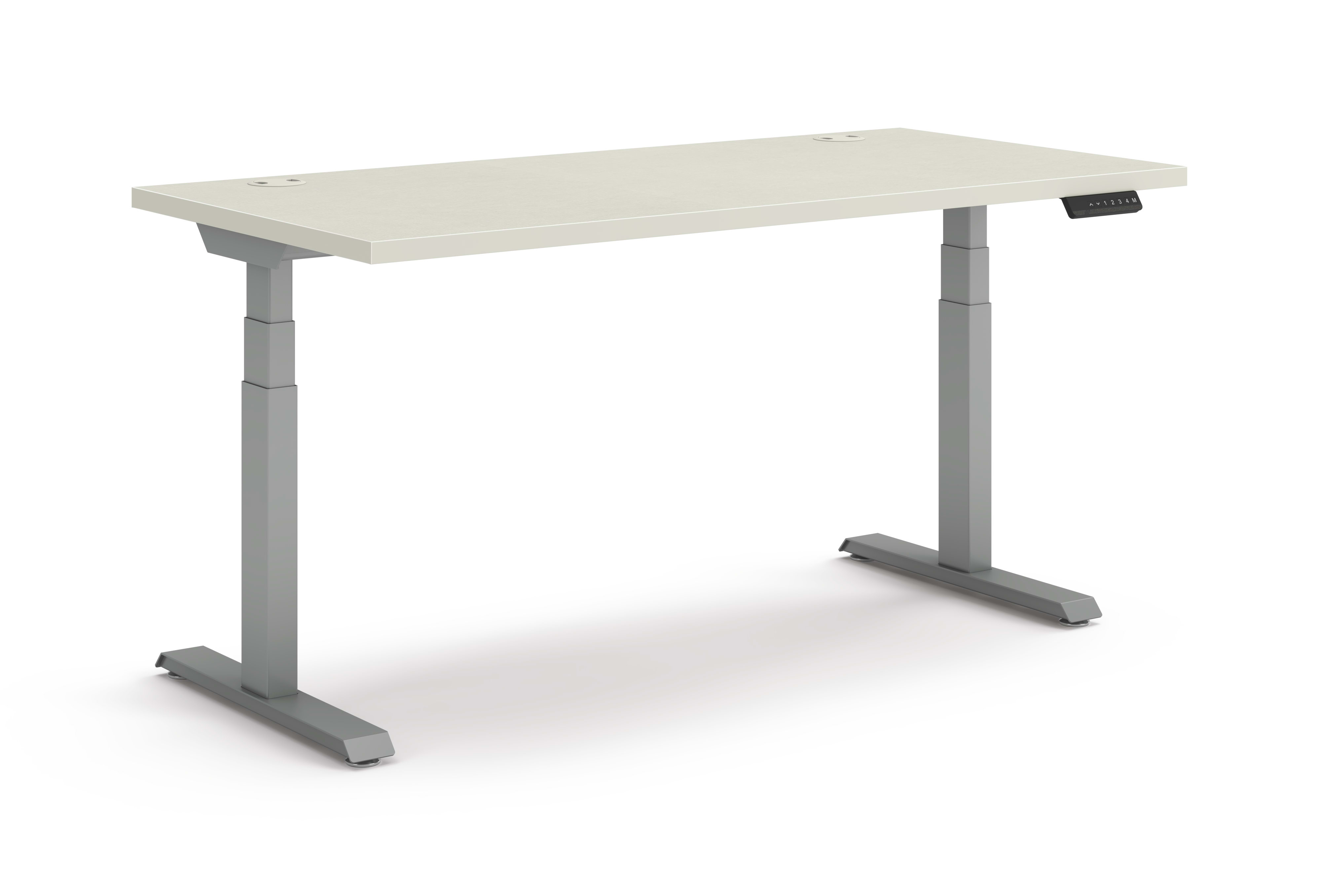 Coordinate Height Adjustable Table in Silver Mesh Top and Silver Base