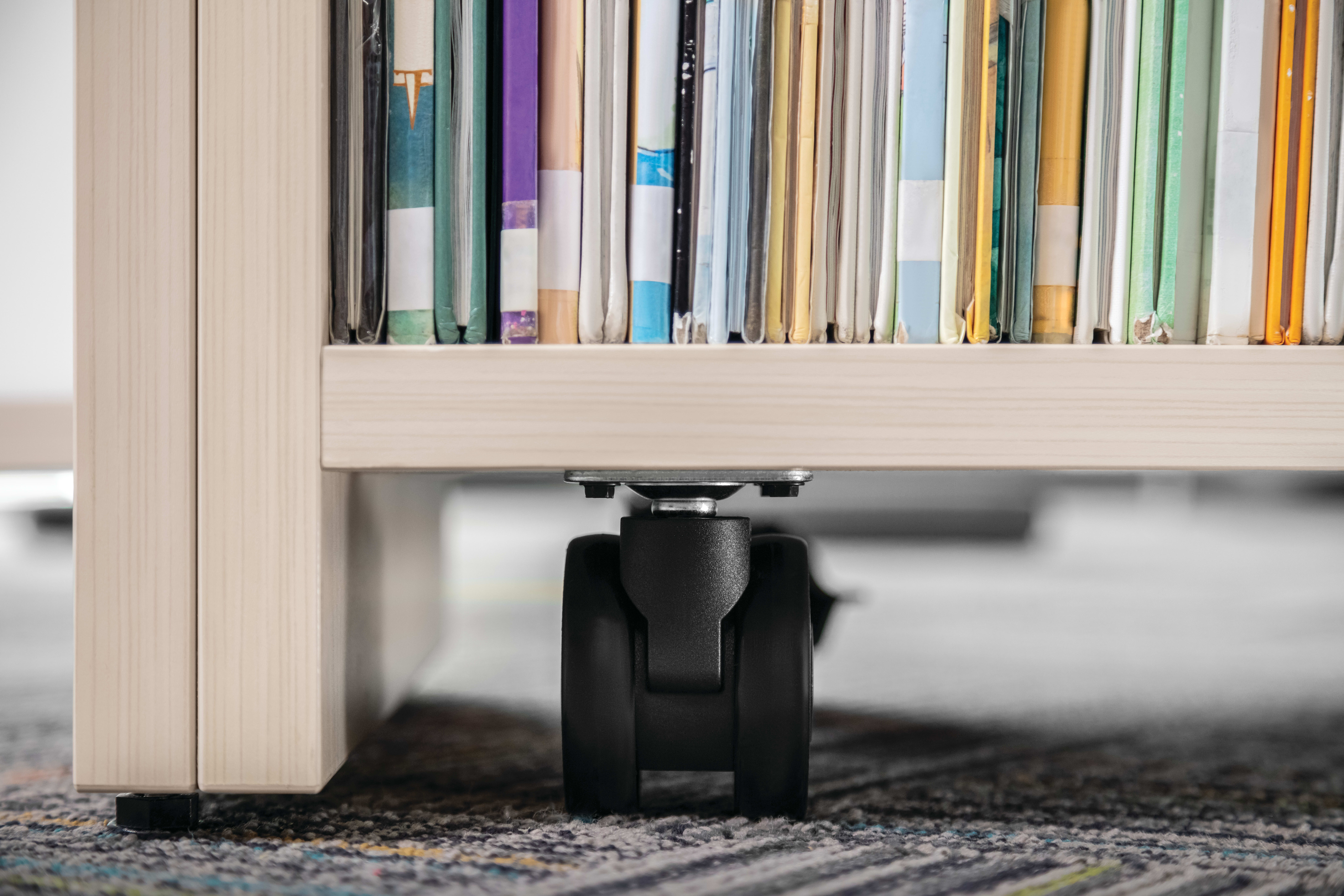 Storyline Linear Bookcase and Bistro Table.