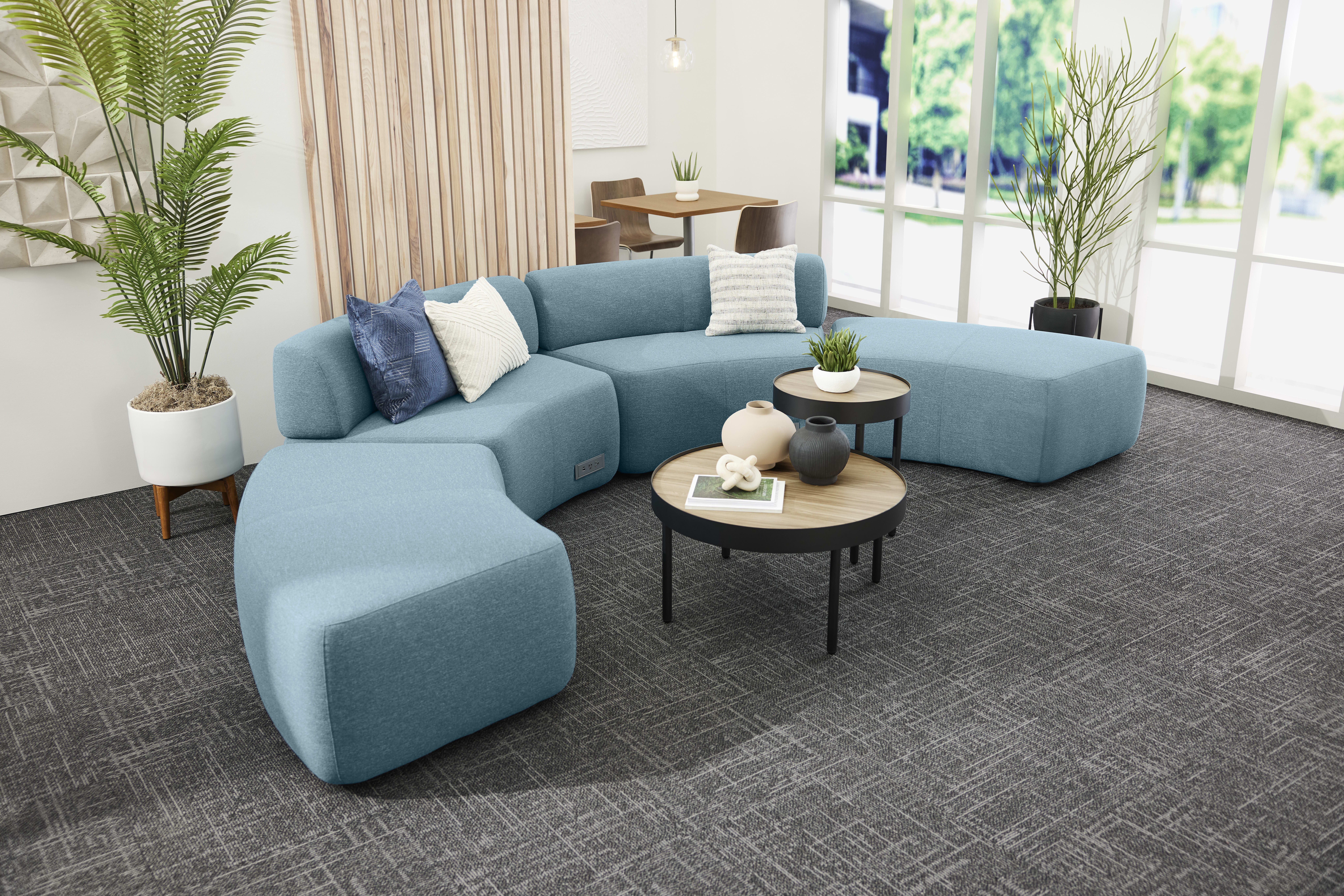 SoCo Modular Lounge with Sculpt Occasional Tables.