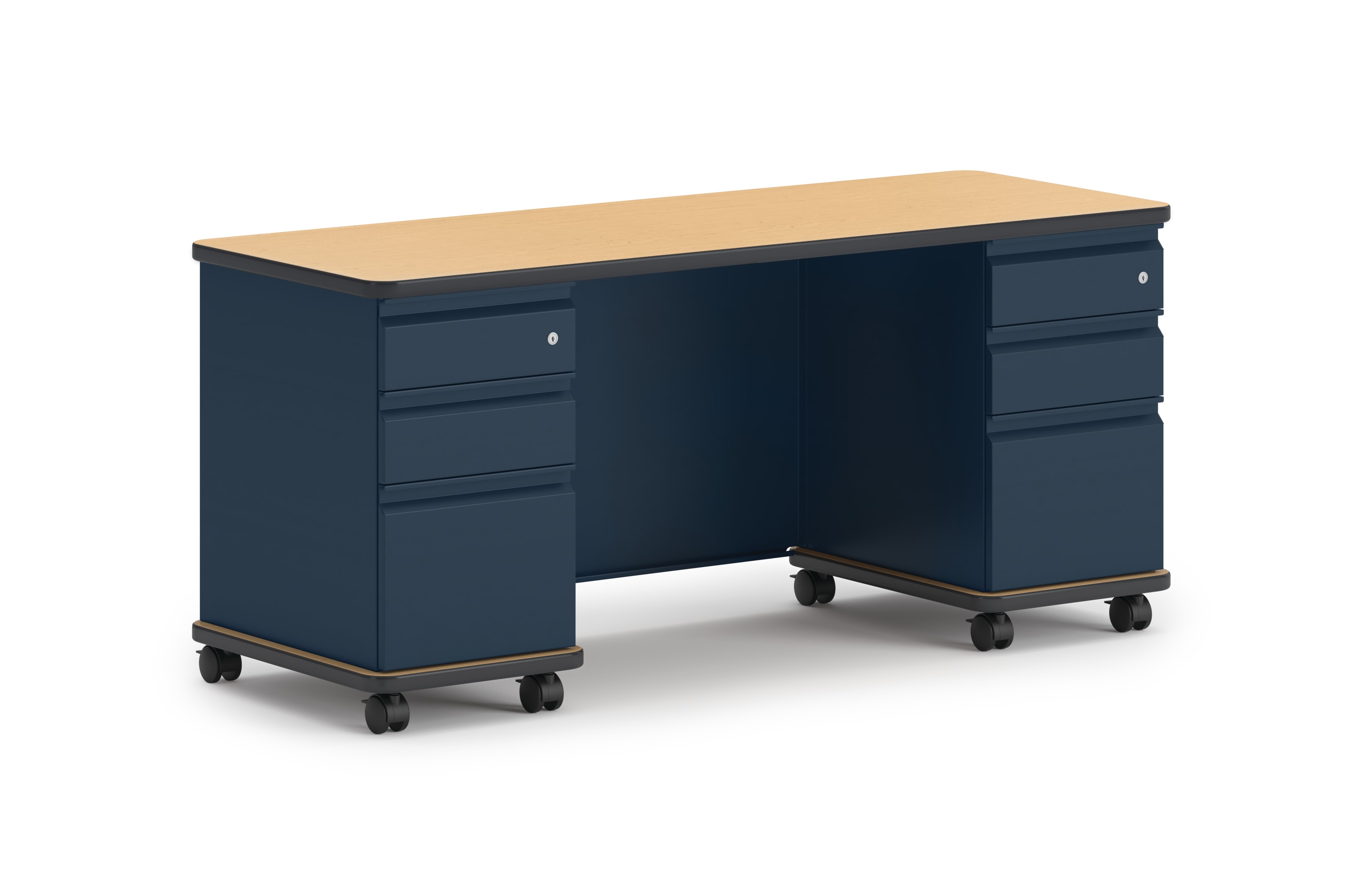 Teacher Station – Value Double Pedestal with Modesty Panel
