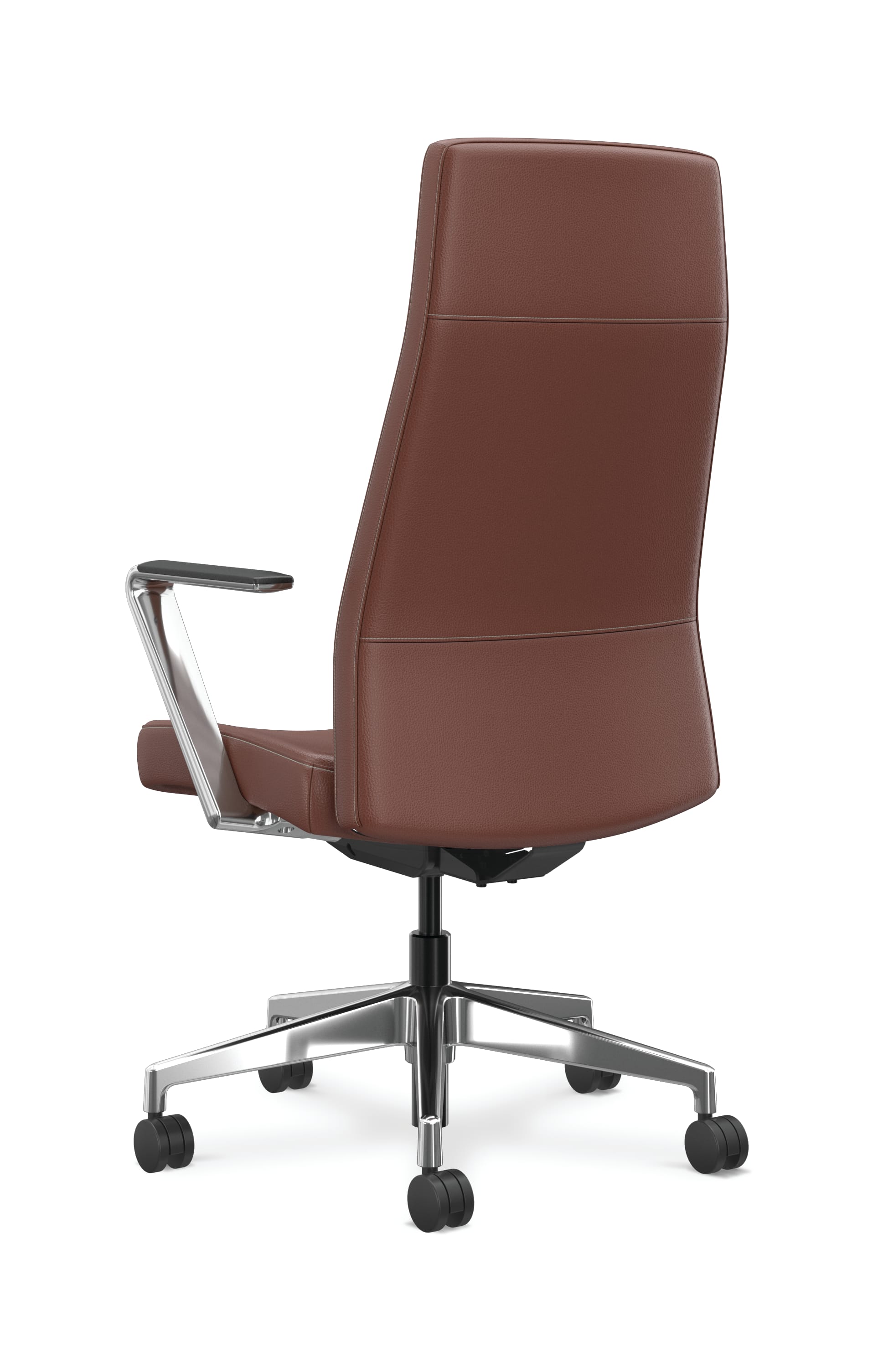 Cofi executive high-back chair with channel stitch shown in leather