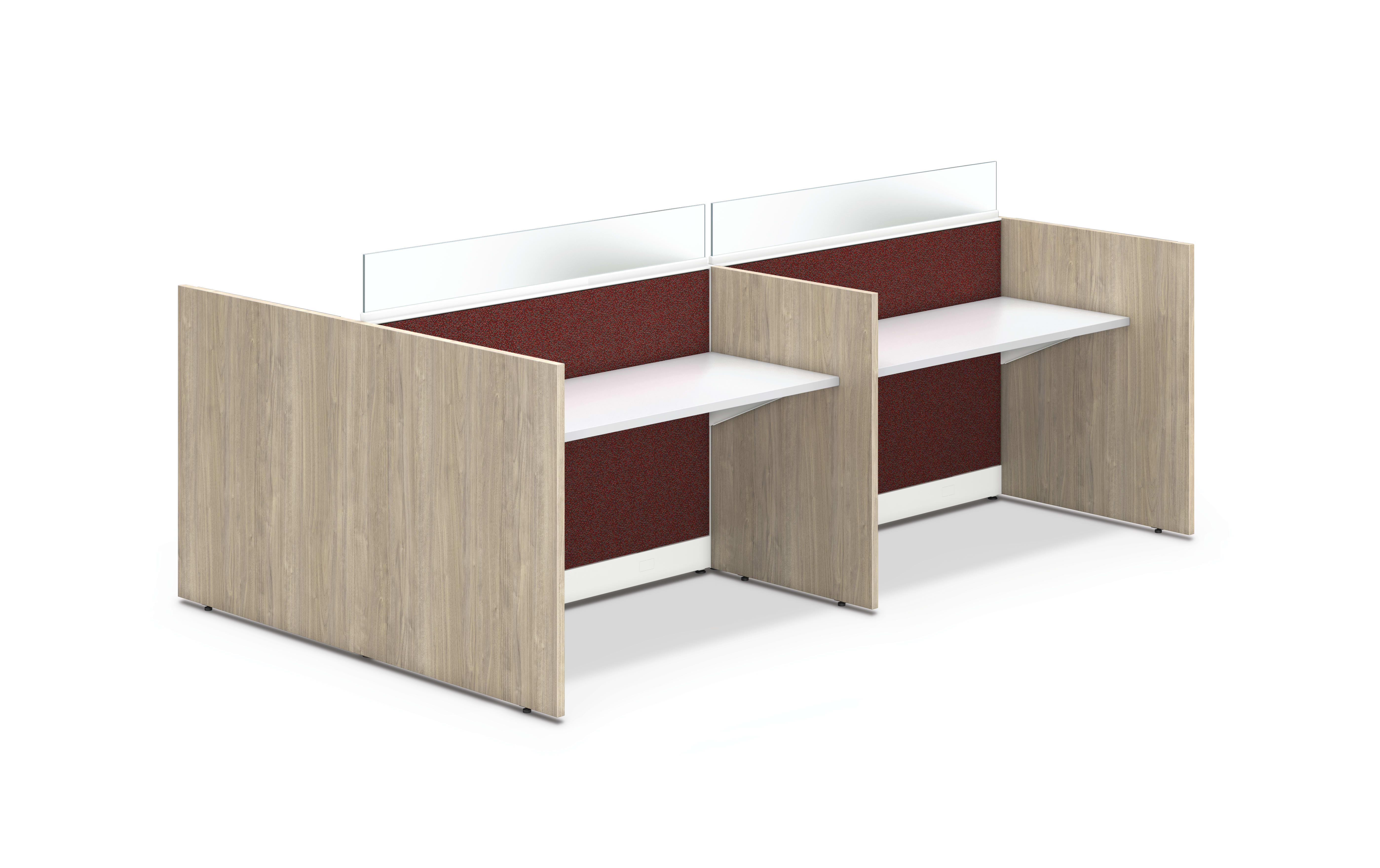 Accelerate 4-pack cubicle workstations separated by gallery panels