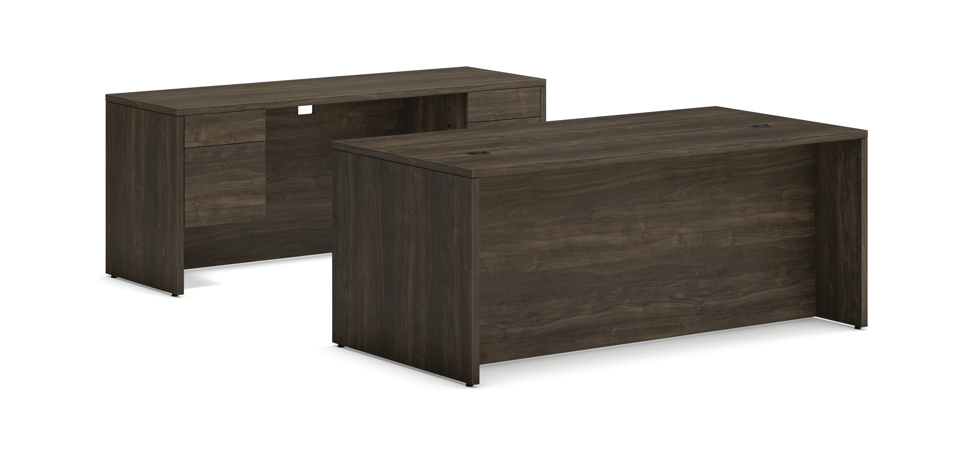 10500 Series executive desk in Florence Walnut laminate
