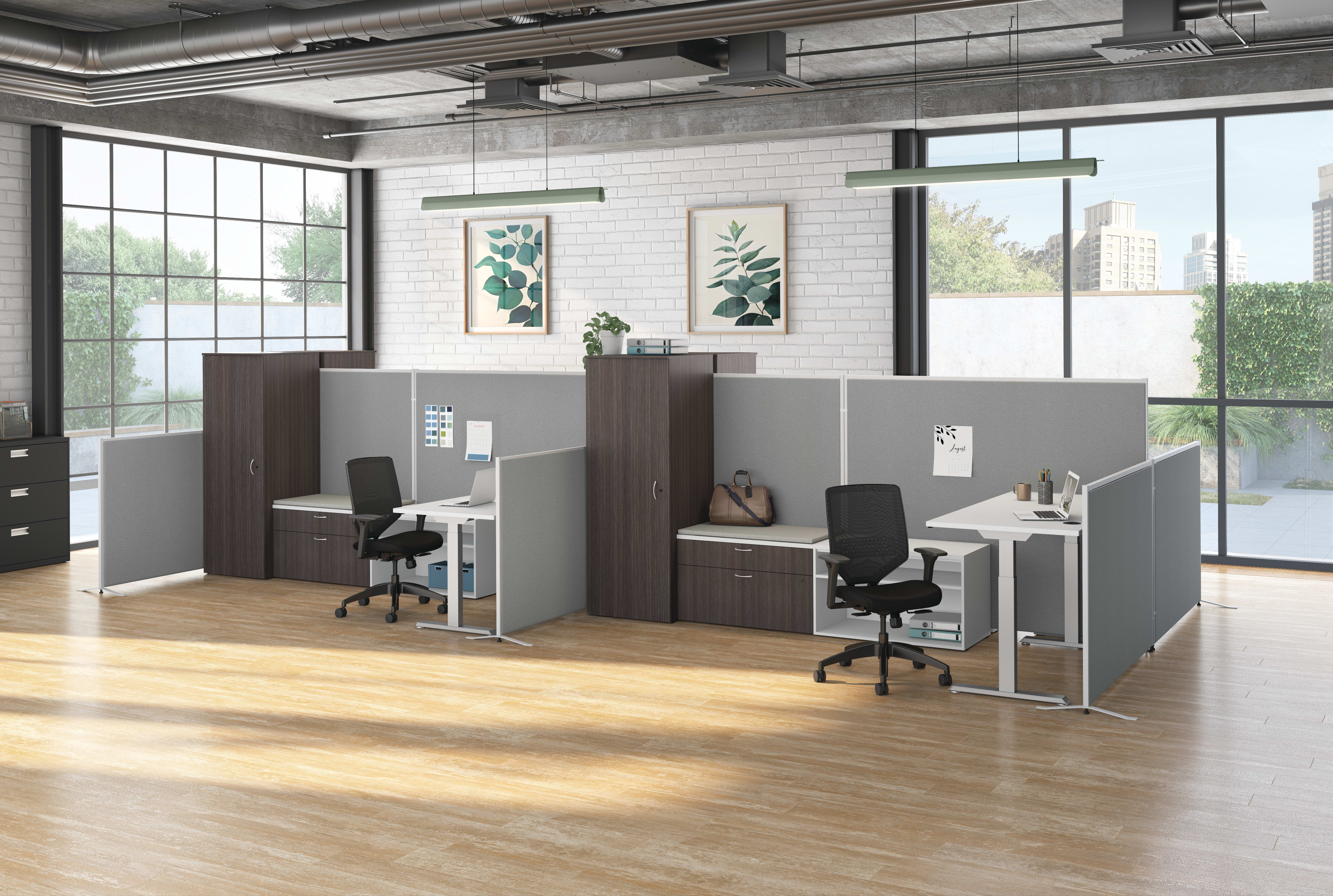 Verse open plan panel system with Mod and Brigade storage and Solve task seating.