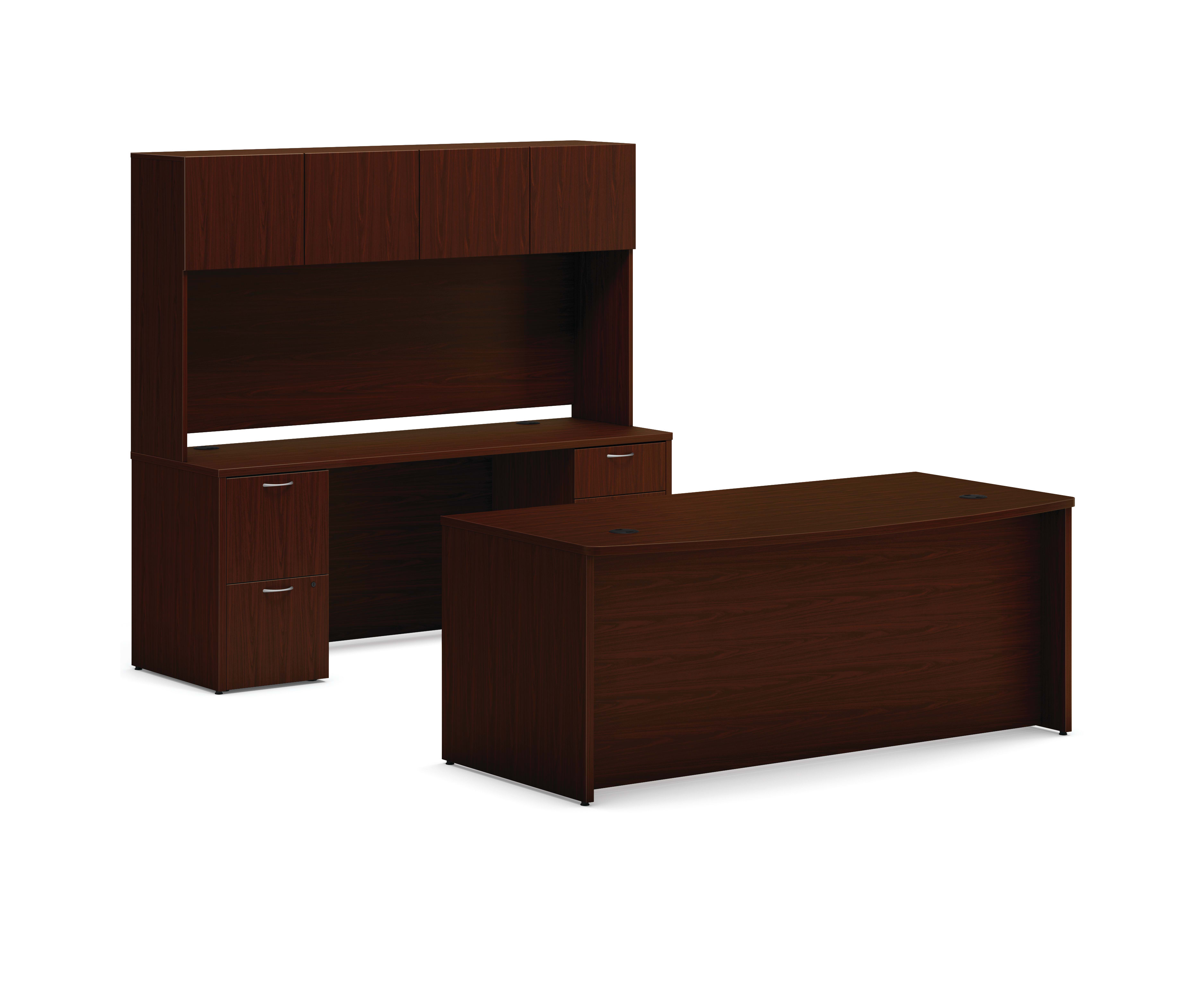 Mod executive station with storage in Traditional Mahogany
