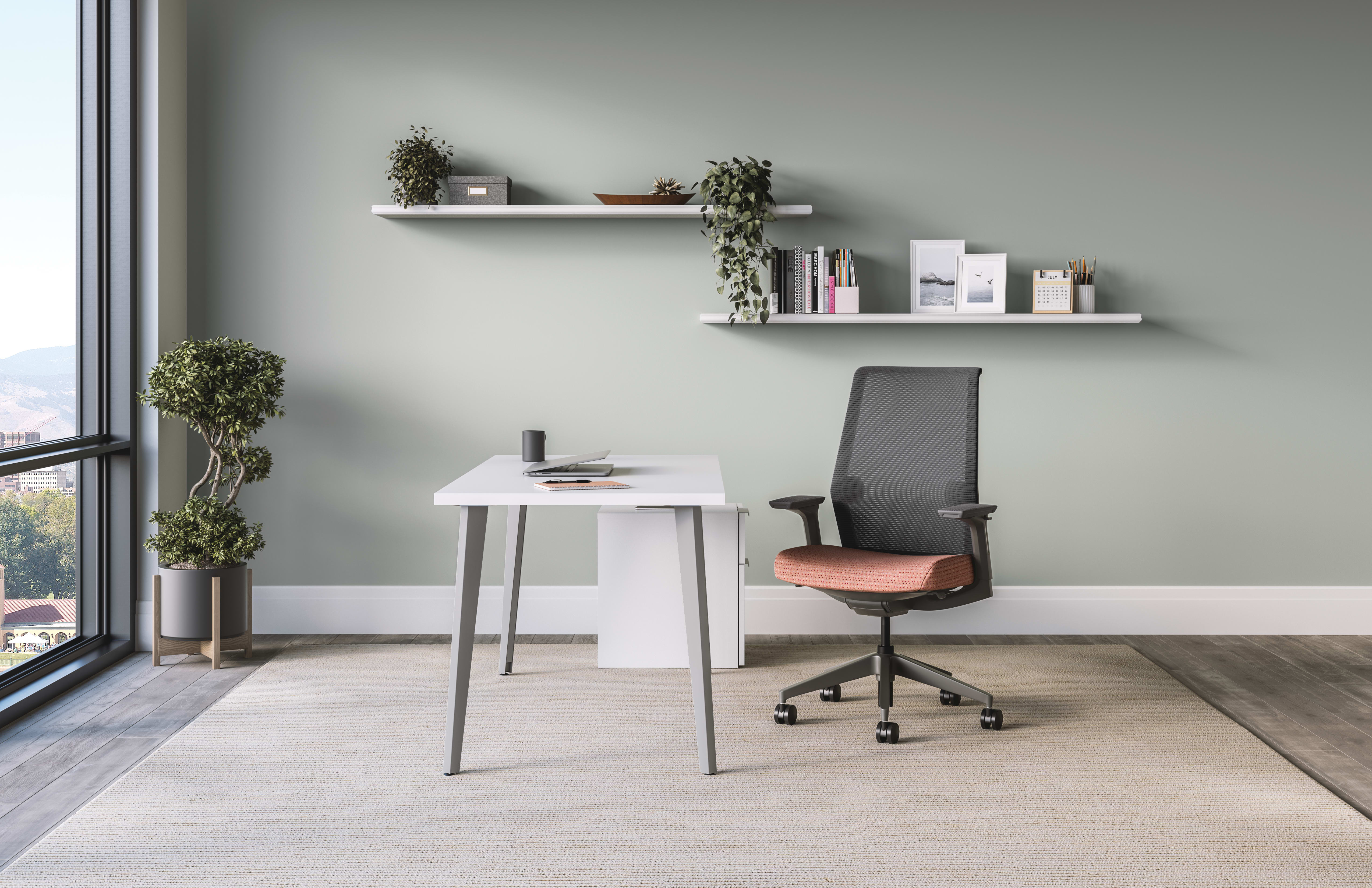 Cipher Task Chair with Voi Desk and Storage.