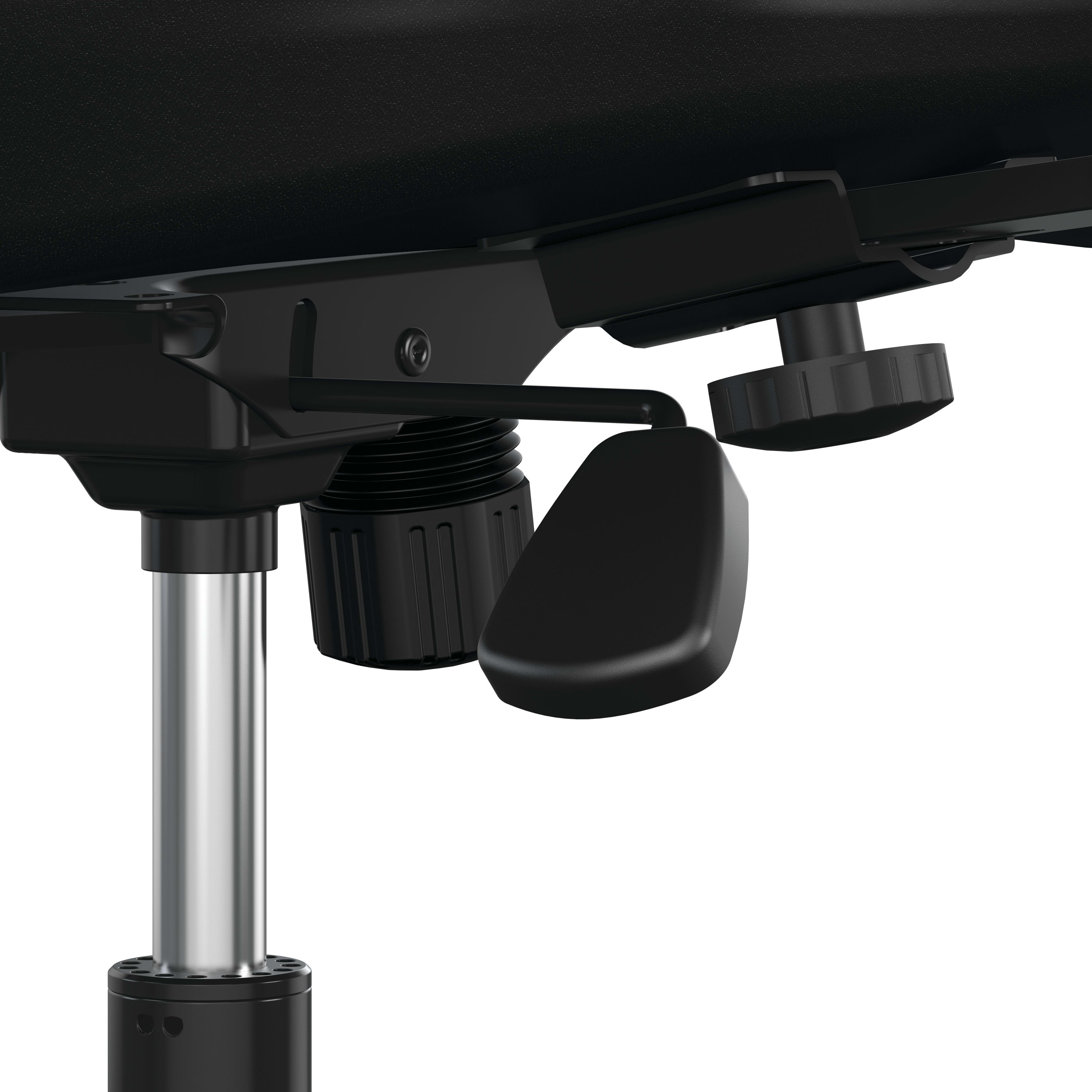 Prominent chair control lever