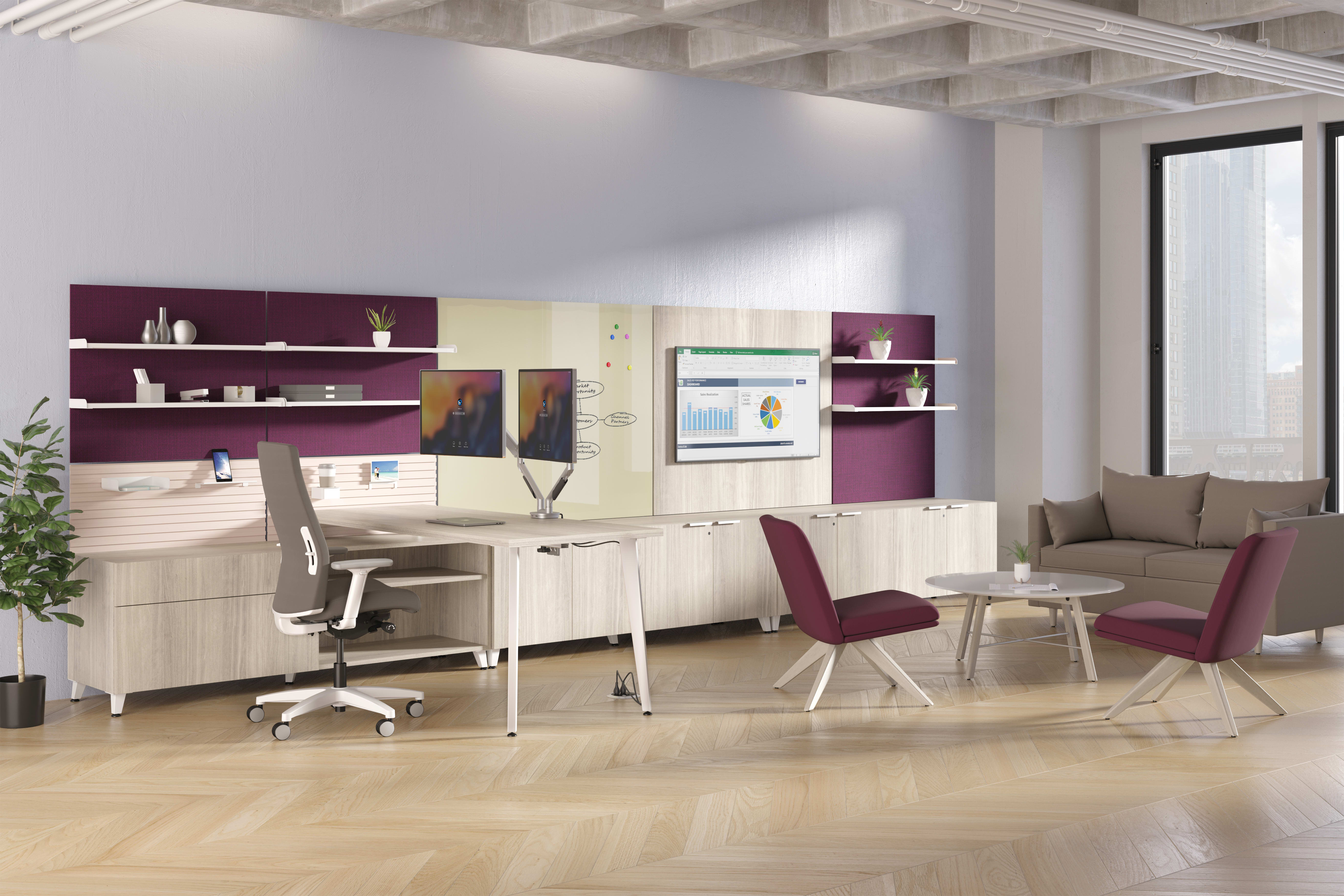 Voi large private office with Workwall tiles and Ignition, Mav, Astir, West Hill seating