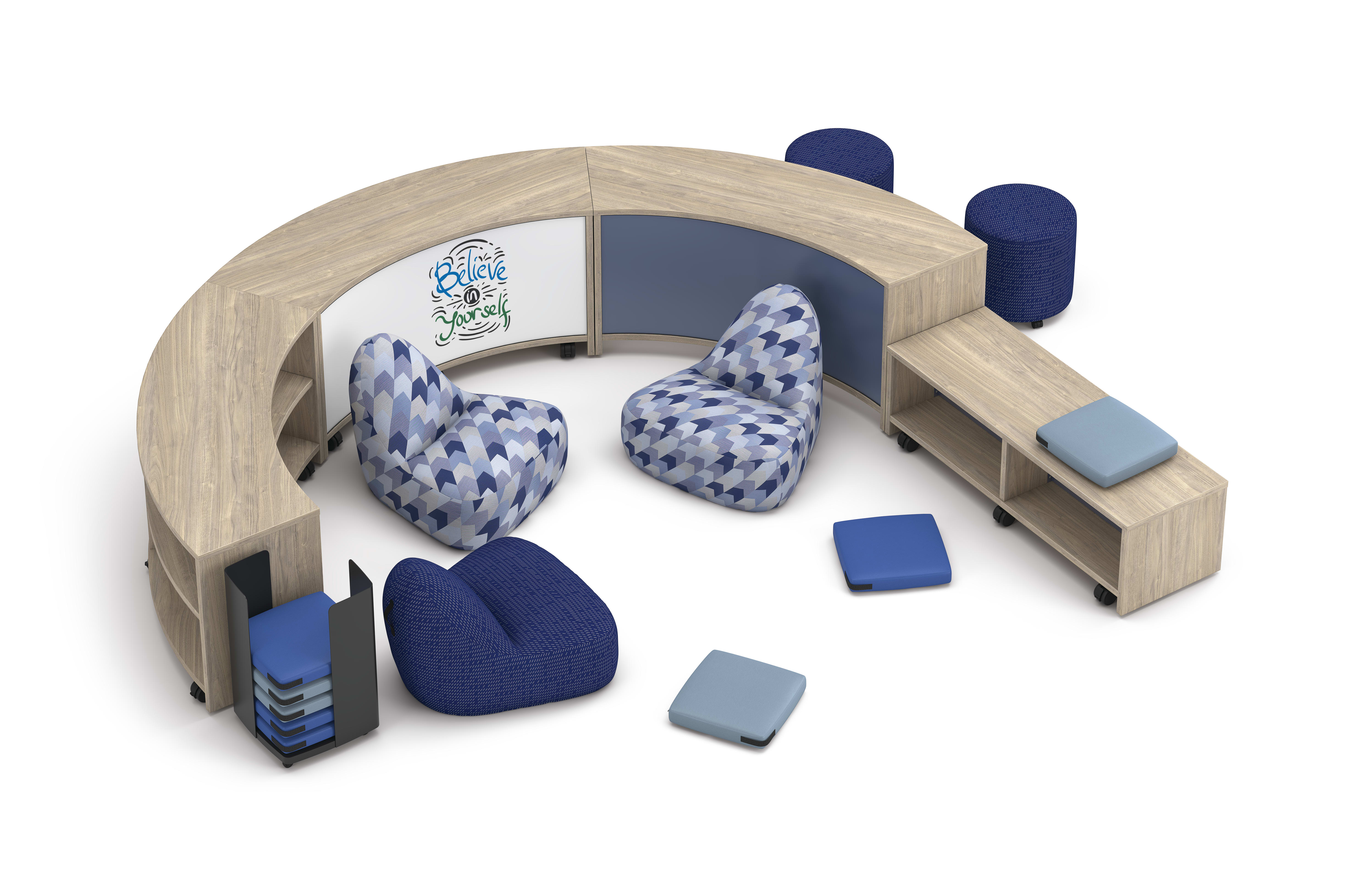 Storyline storage with Confetti seating and Flock minis.