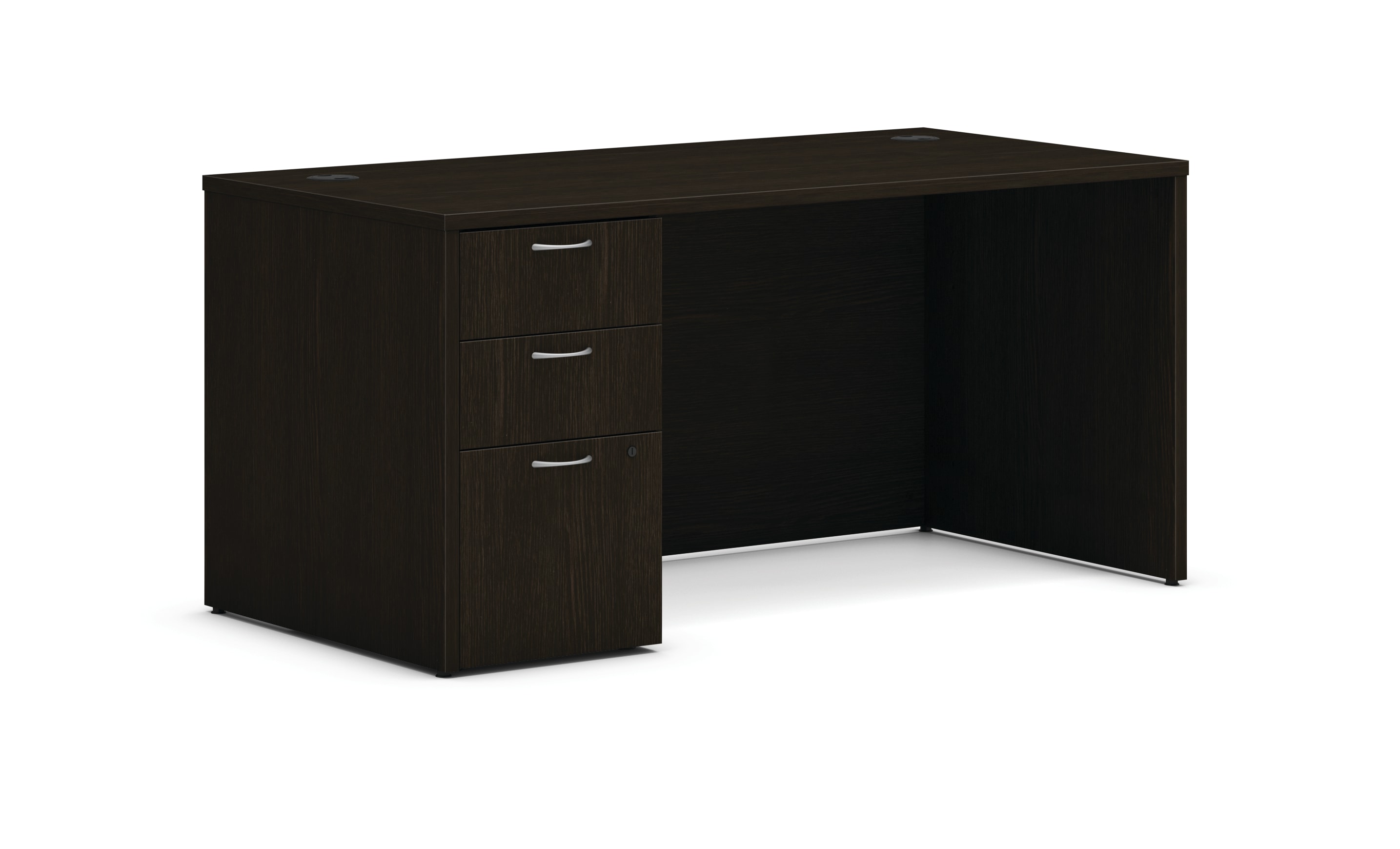 Single pedestal desk and pedestal in Java Oak