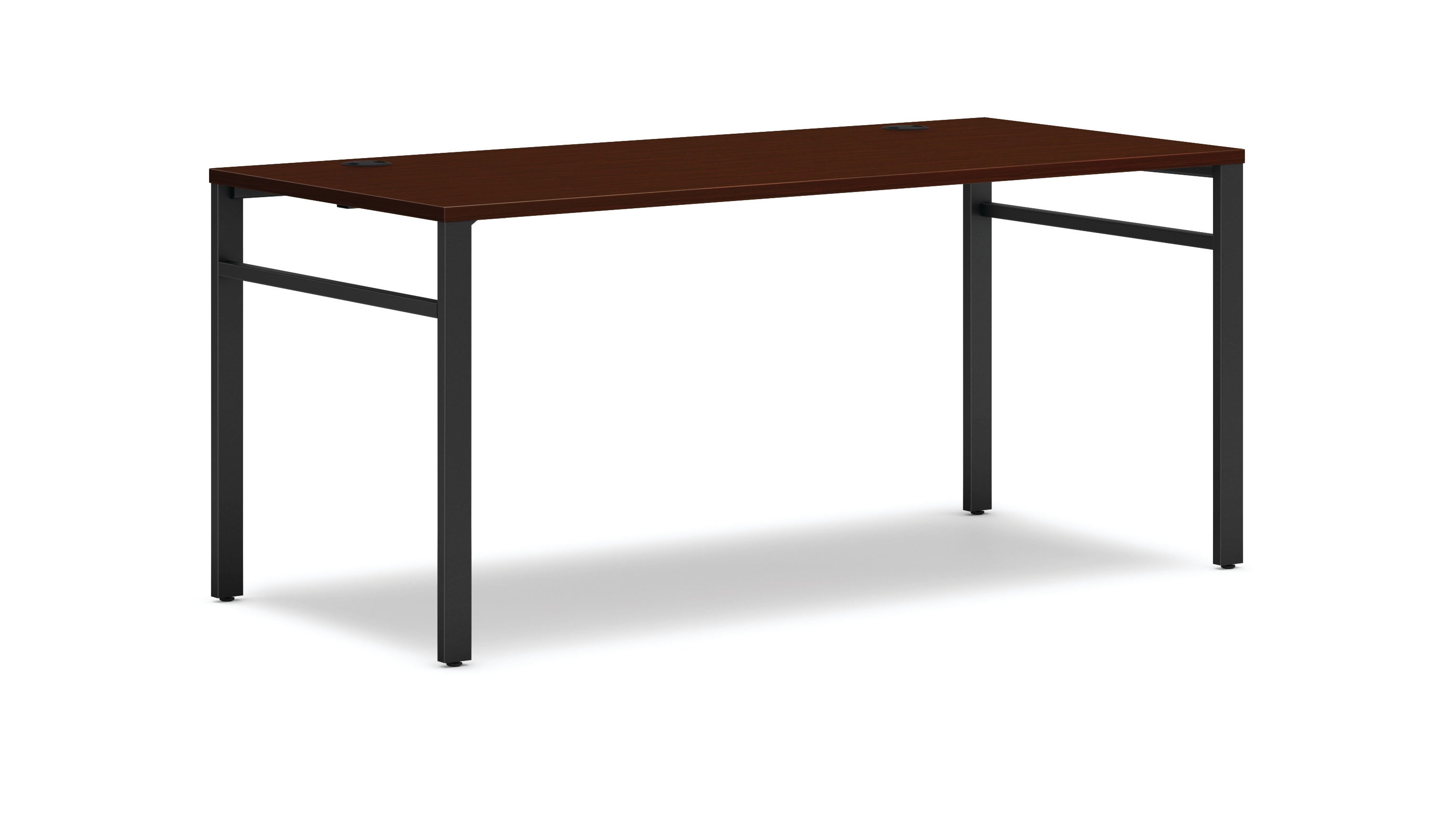 Mod table desk in Traditional Mahogany with Black u-legs