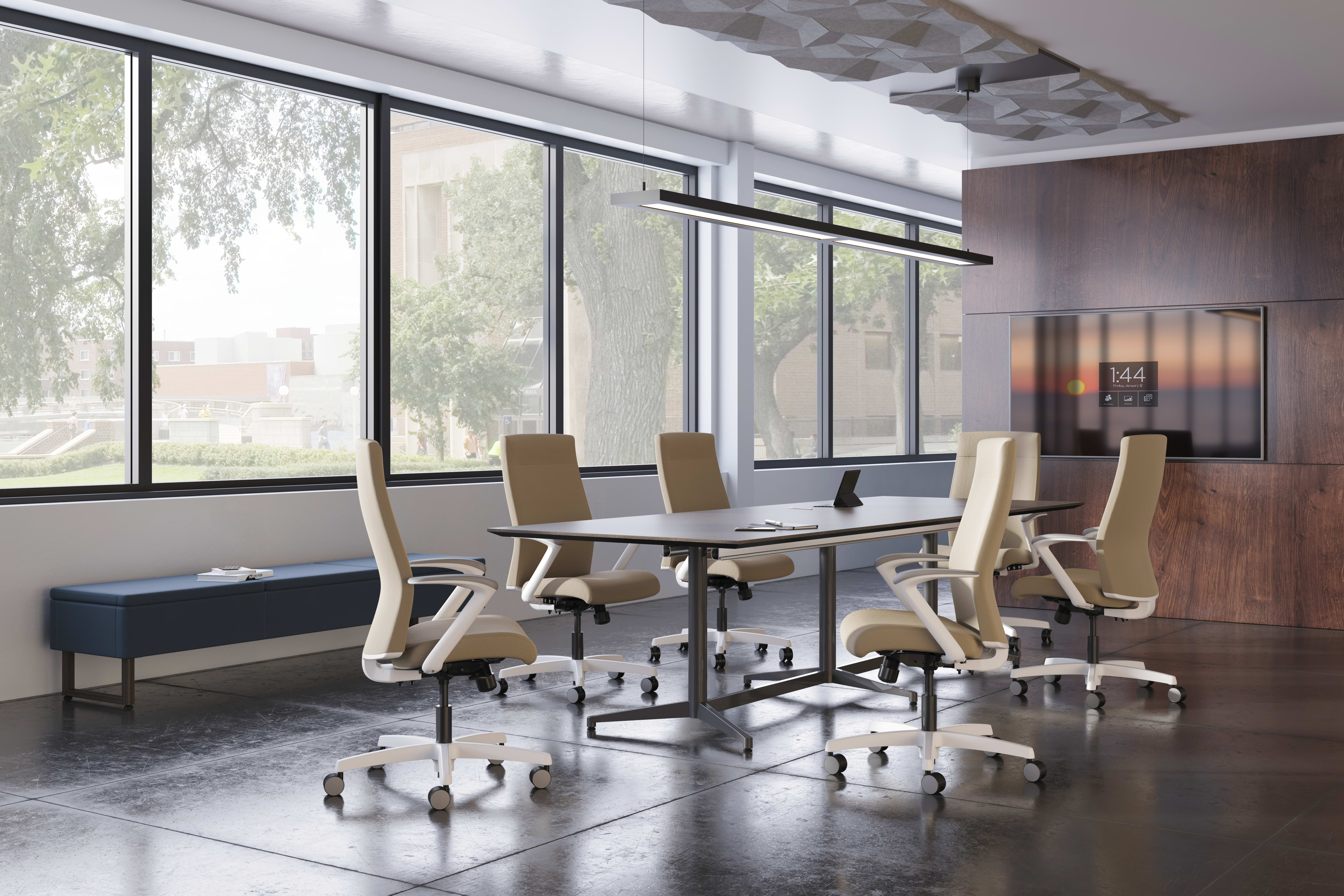 Ignition upholstered chairs at Preside conference table