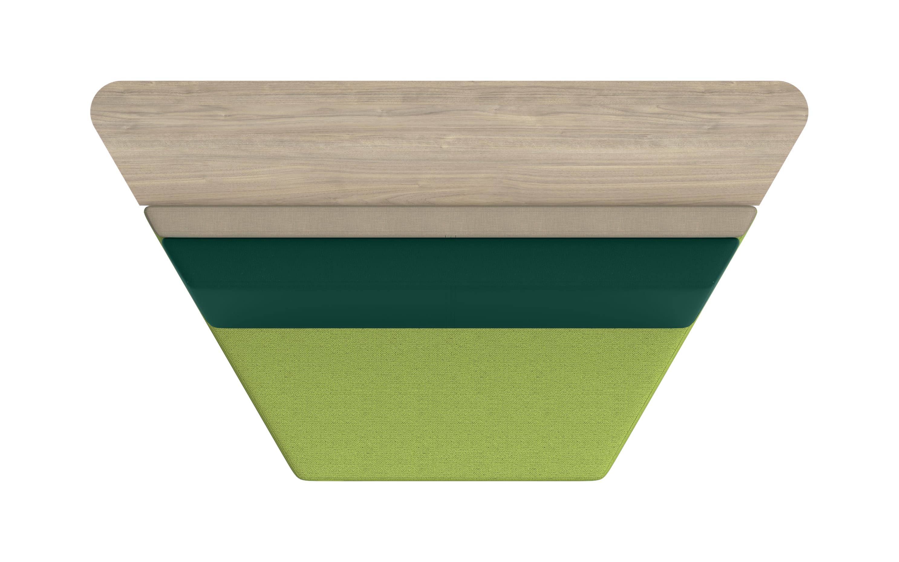Top view of Tangram trapezoid bistro-back chair.