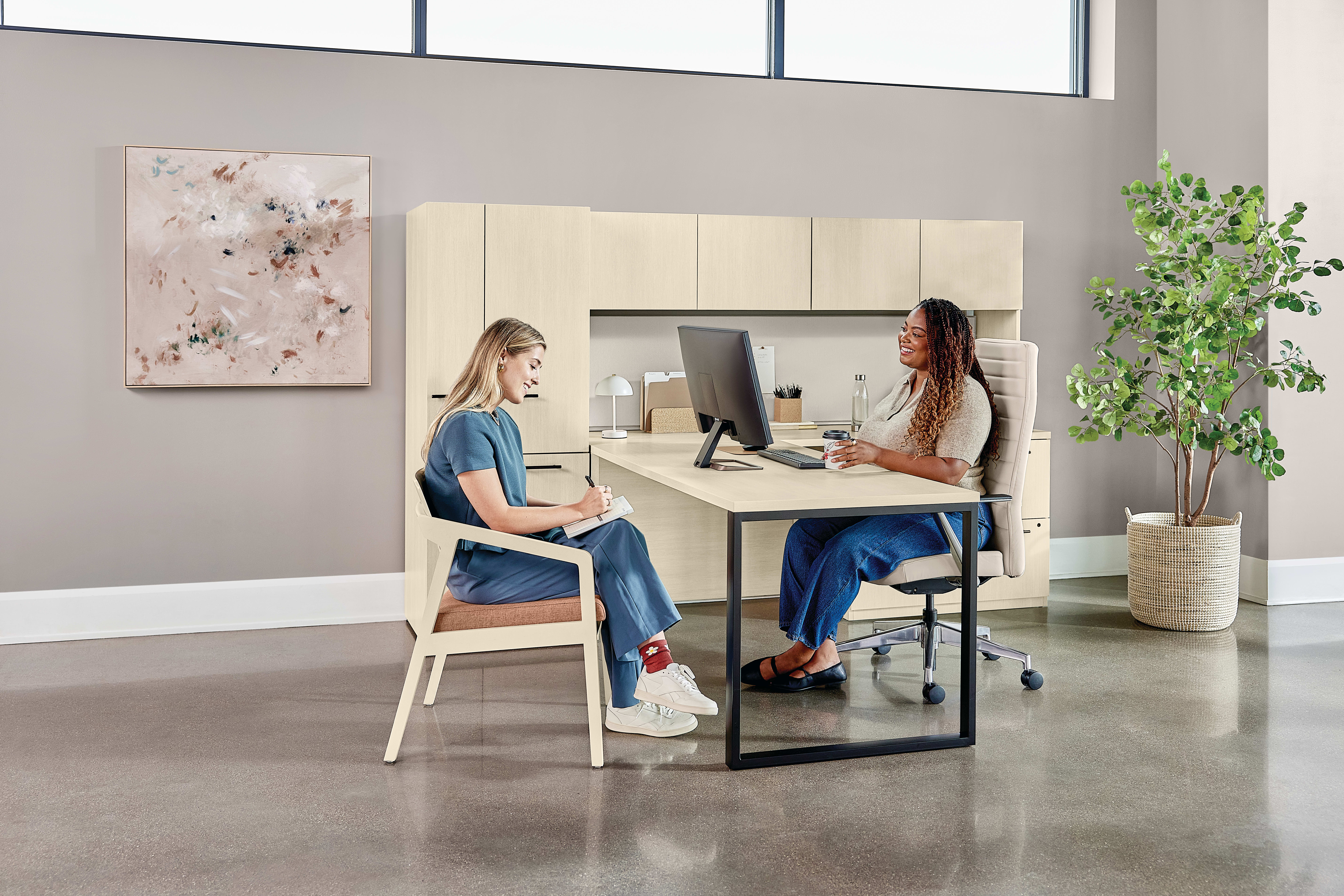 Confer chair with Concinnity desk and Cofi task chair 
