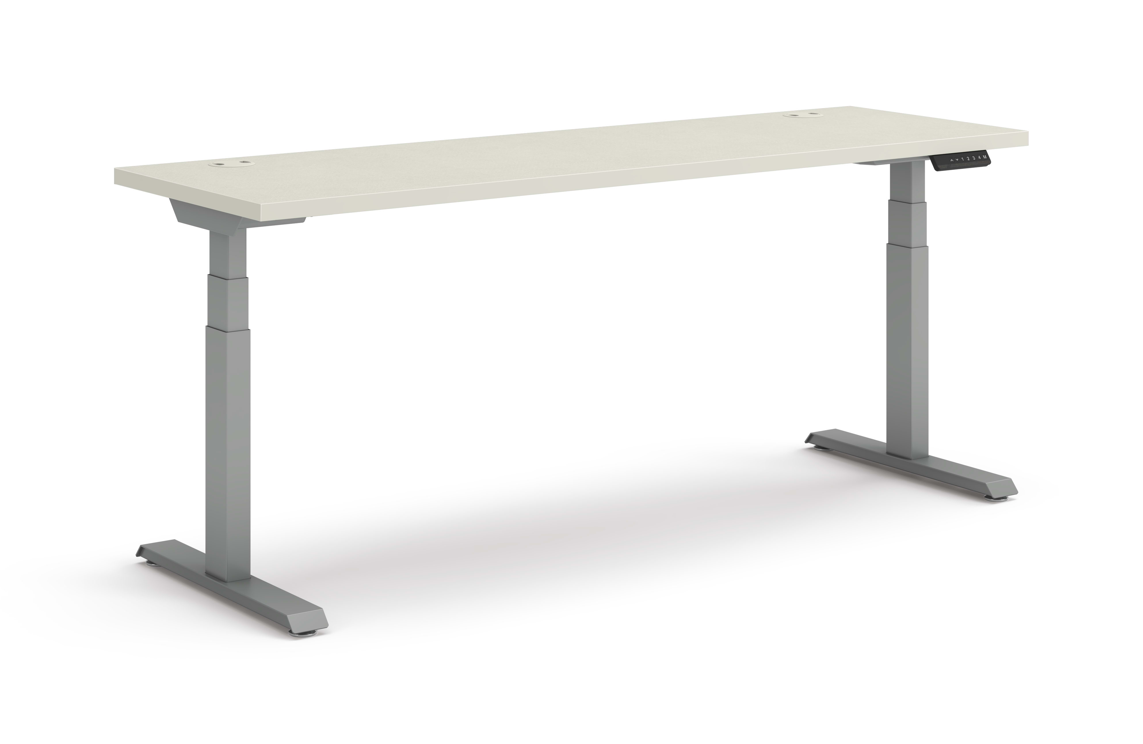 Coordinate Height Adjustable Table in Silver Mesh Top and Silver Base
