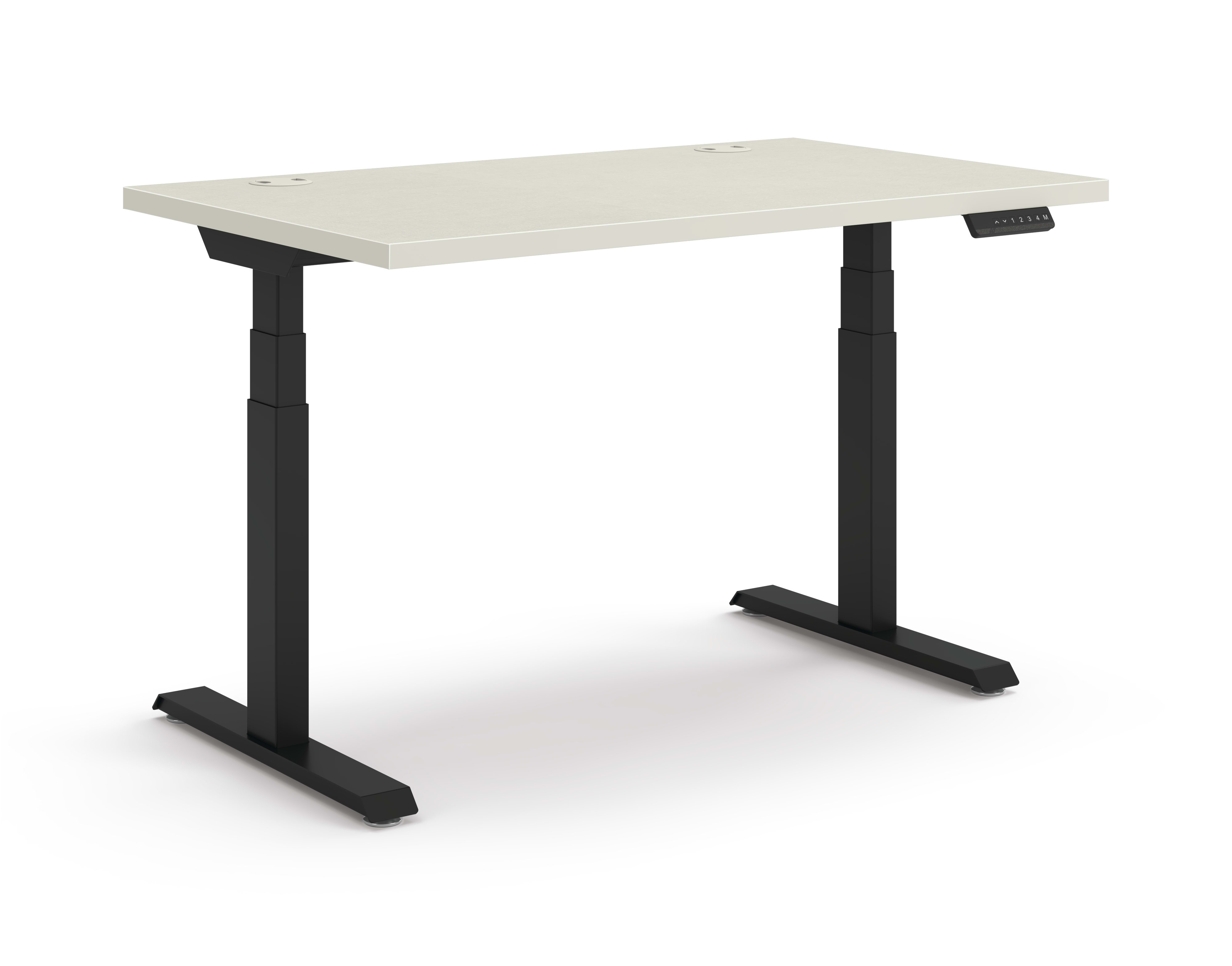 Coordinate Height Adjustable Table in Silver Mesh Top and Black Base