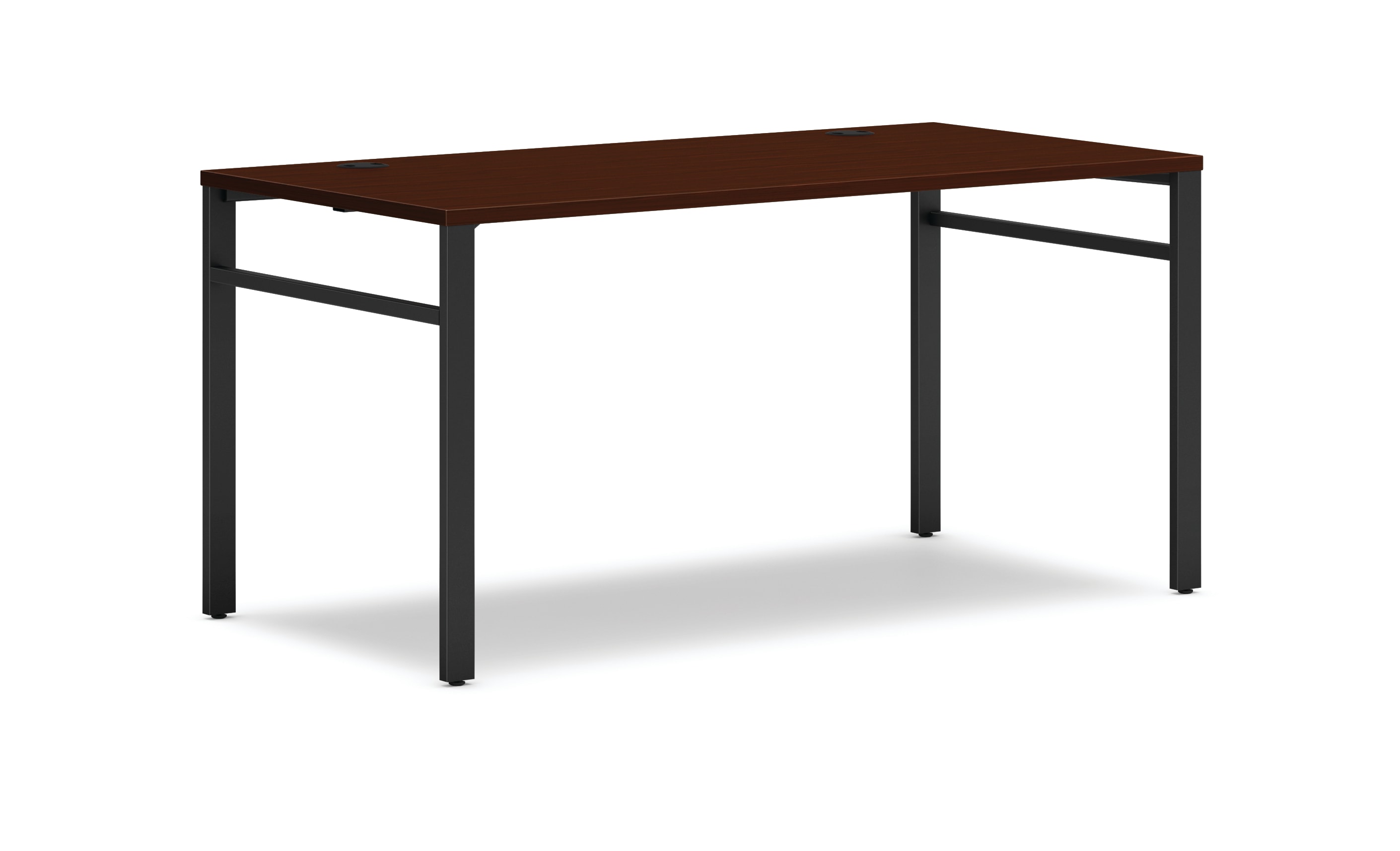 Mod table desk in Traditional Mahogany with Black u-legs