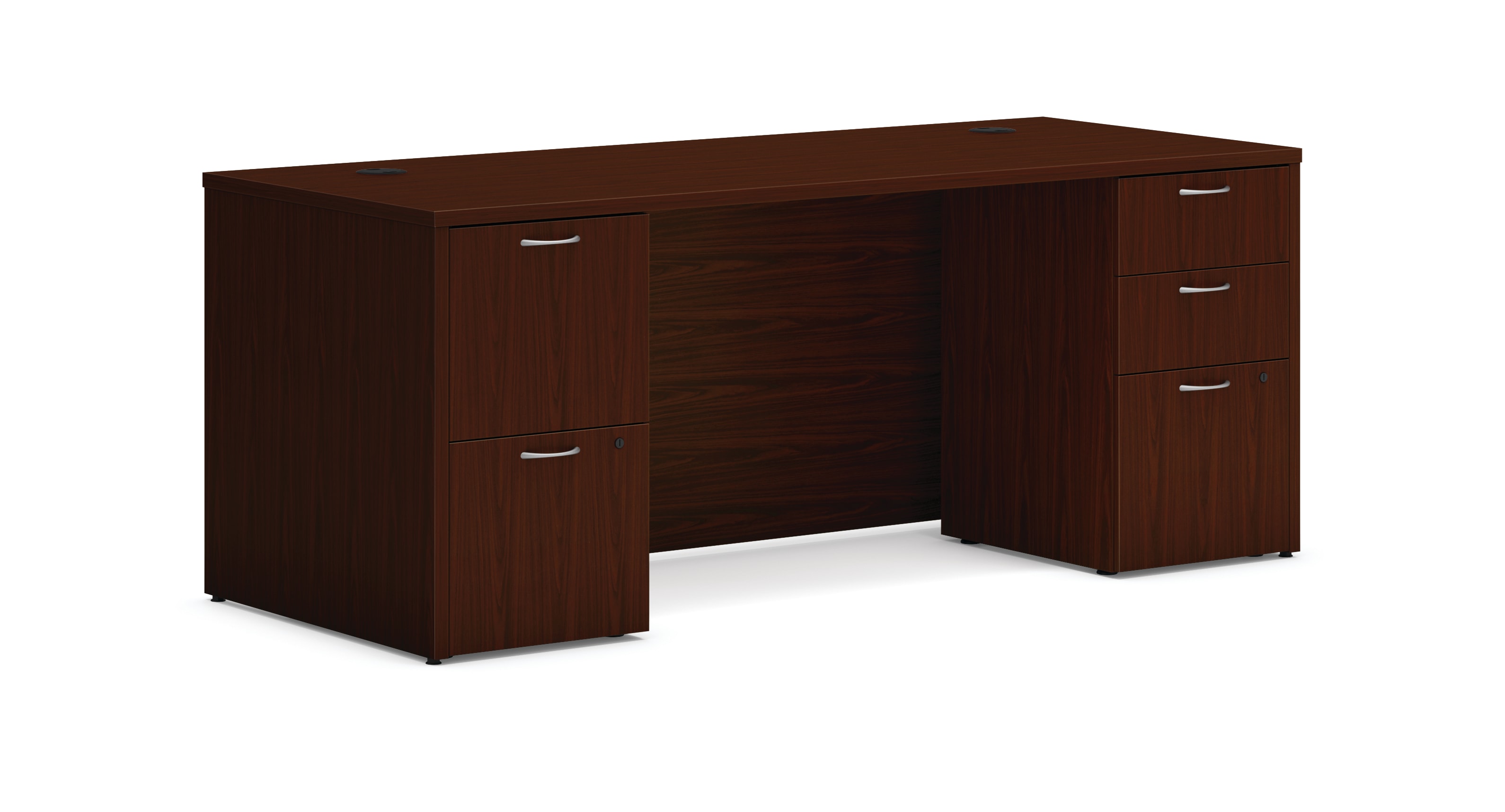Mod double pedestal desk in Traditional Mahogany