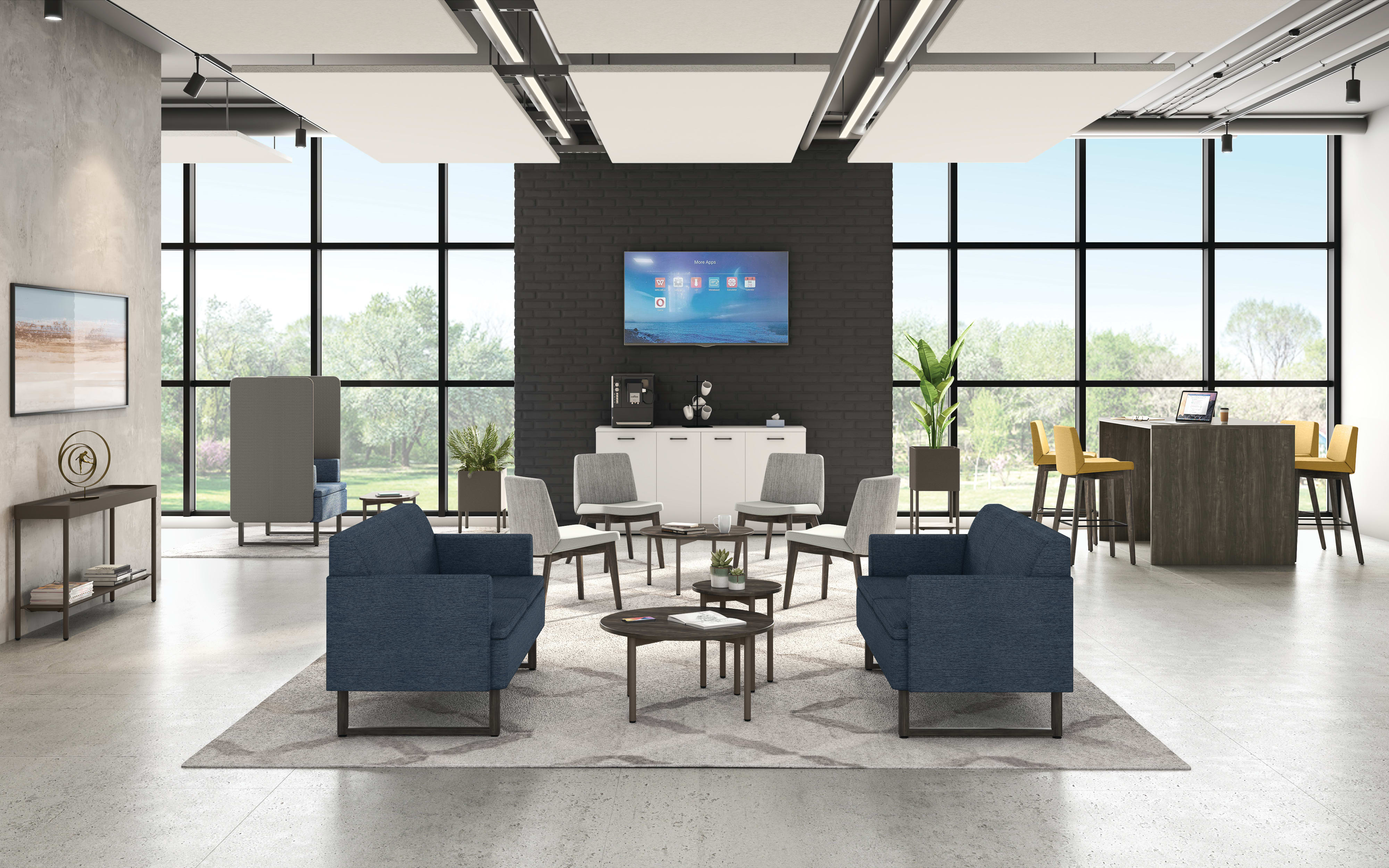 Mav, Flock, and West Hill Seating with Sculpt Tables.