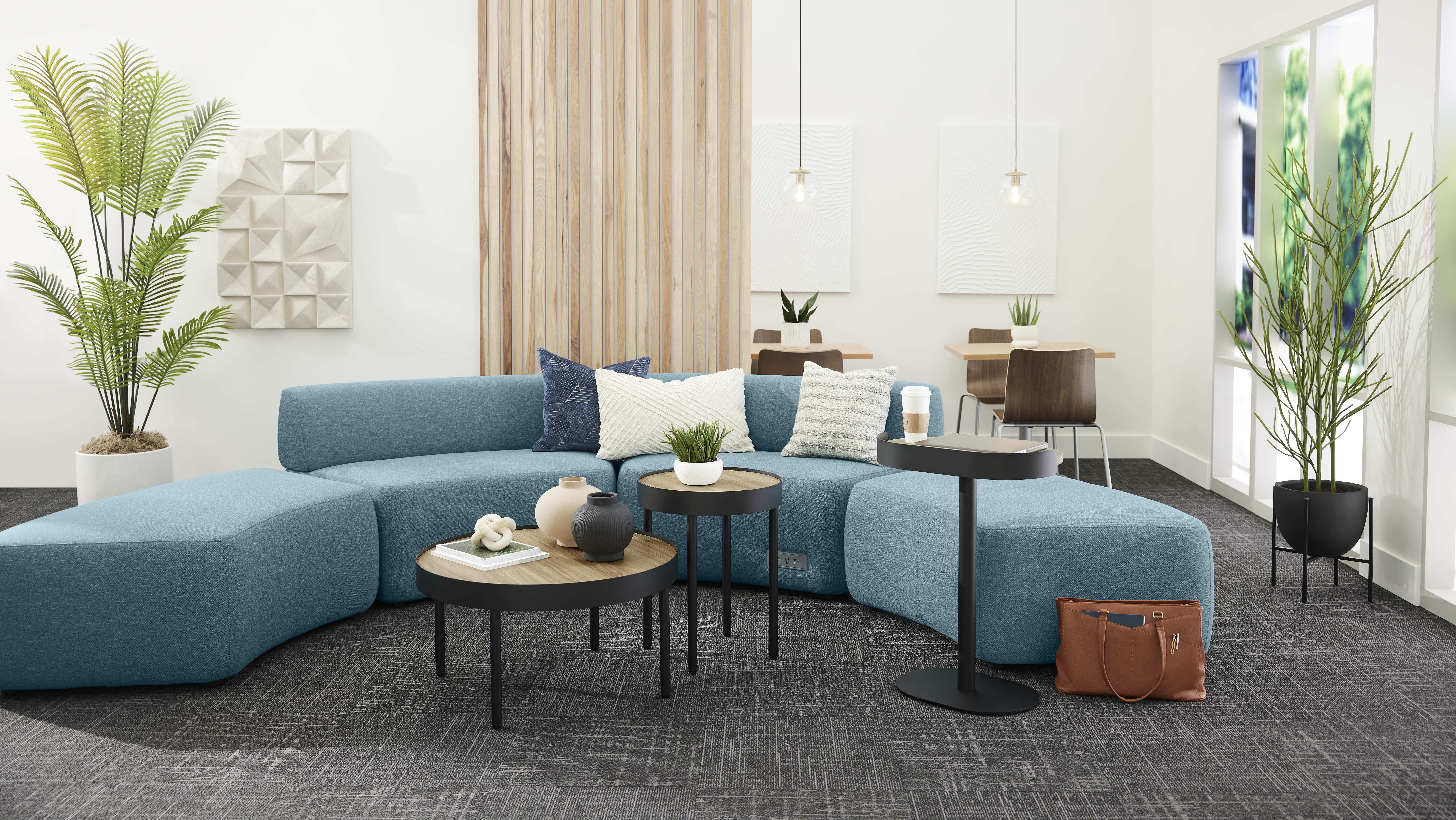 SoCo Modular Lounge with Sculpt Occasional Tables.
