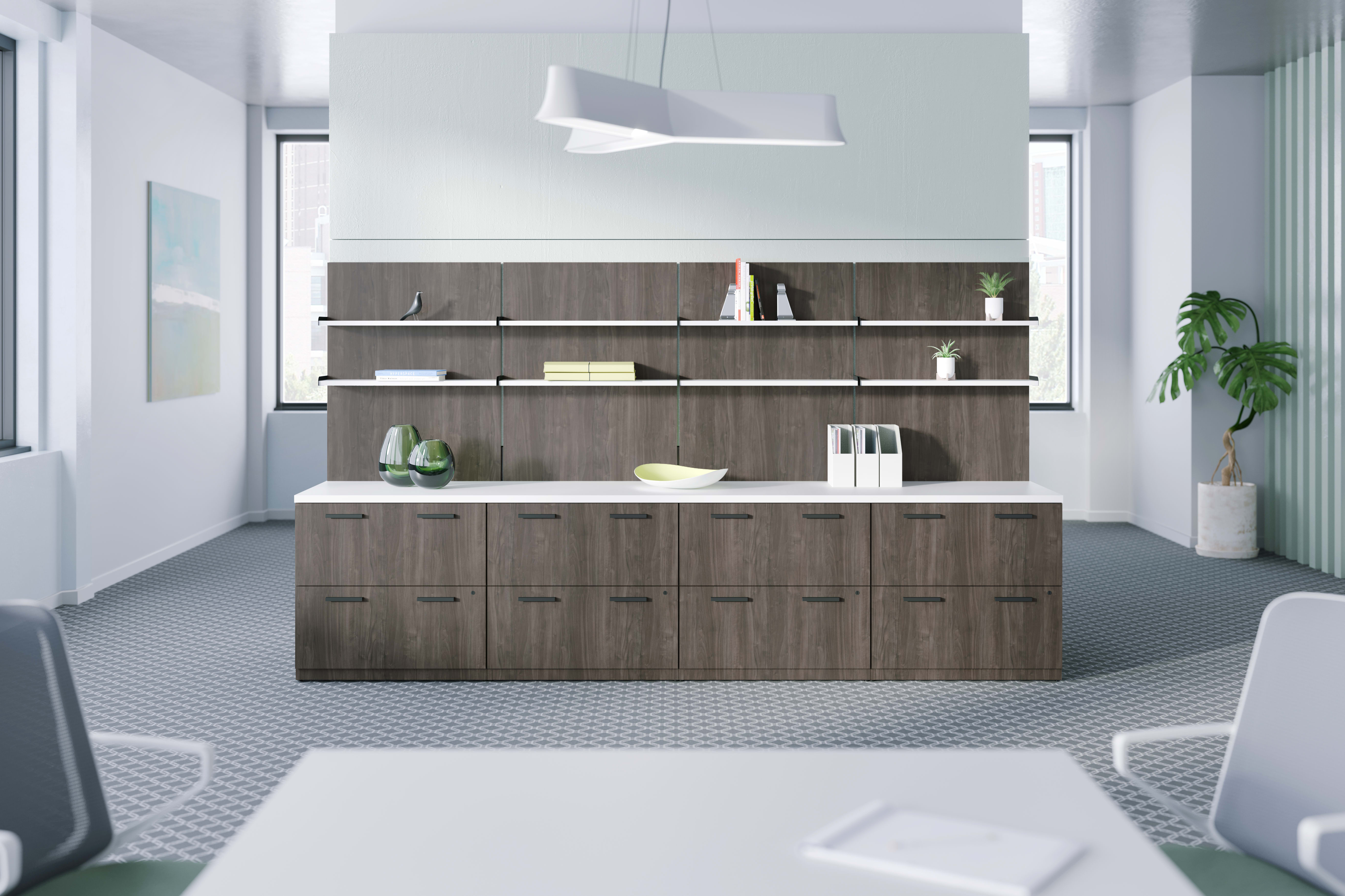 Concinnity storage with Workwall tiles in an open setting