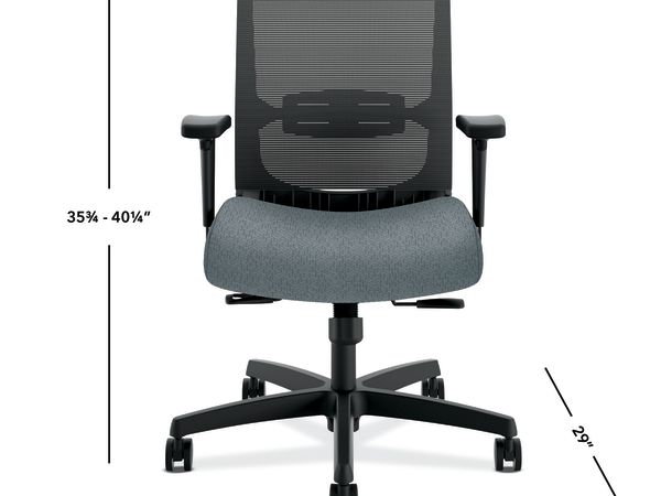 Convergence task chair in Basalt with Black mesh and frame