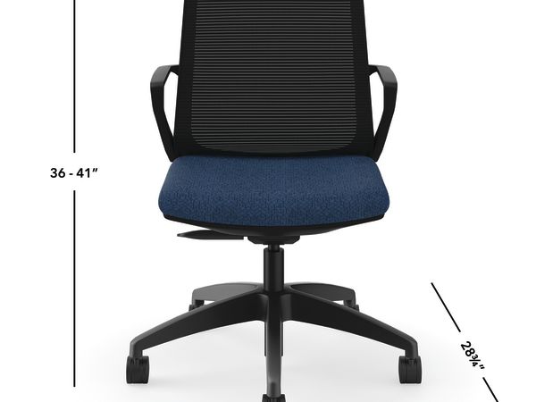 Cliq task chair in Navy with Black mesh and frame