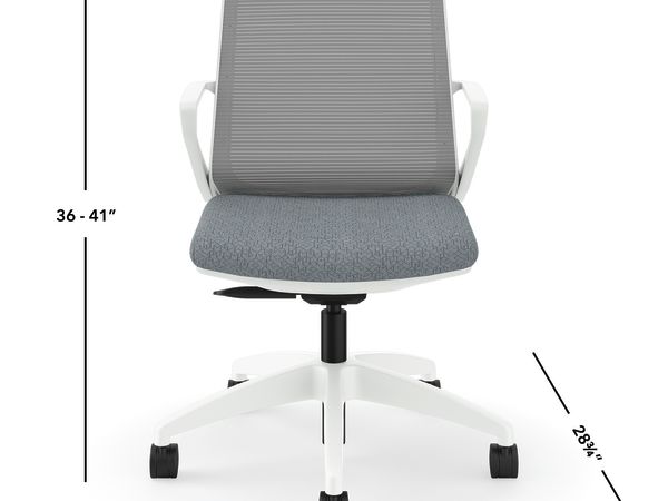 Cliq task chair in Basalt with Fog mesh and Designer White frame