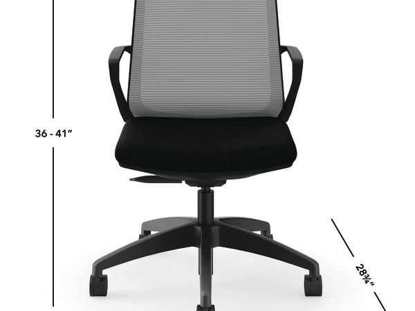 Cliq task chair in Black with Fog mesh and Black frame